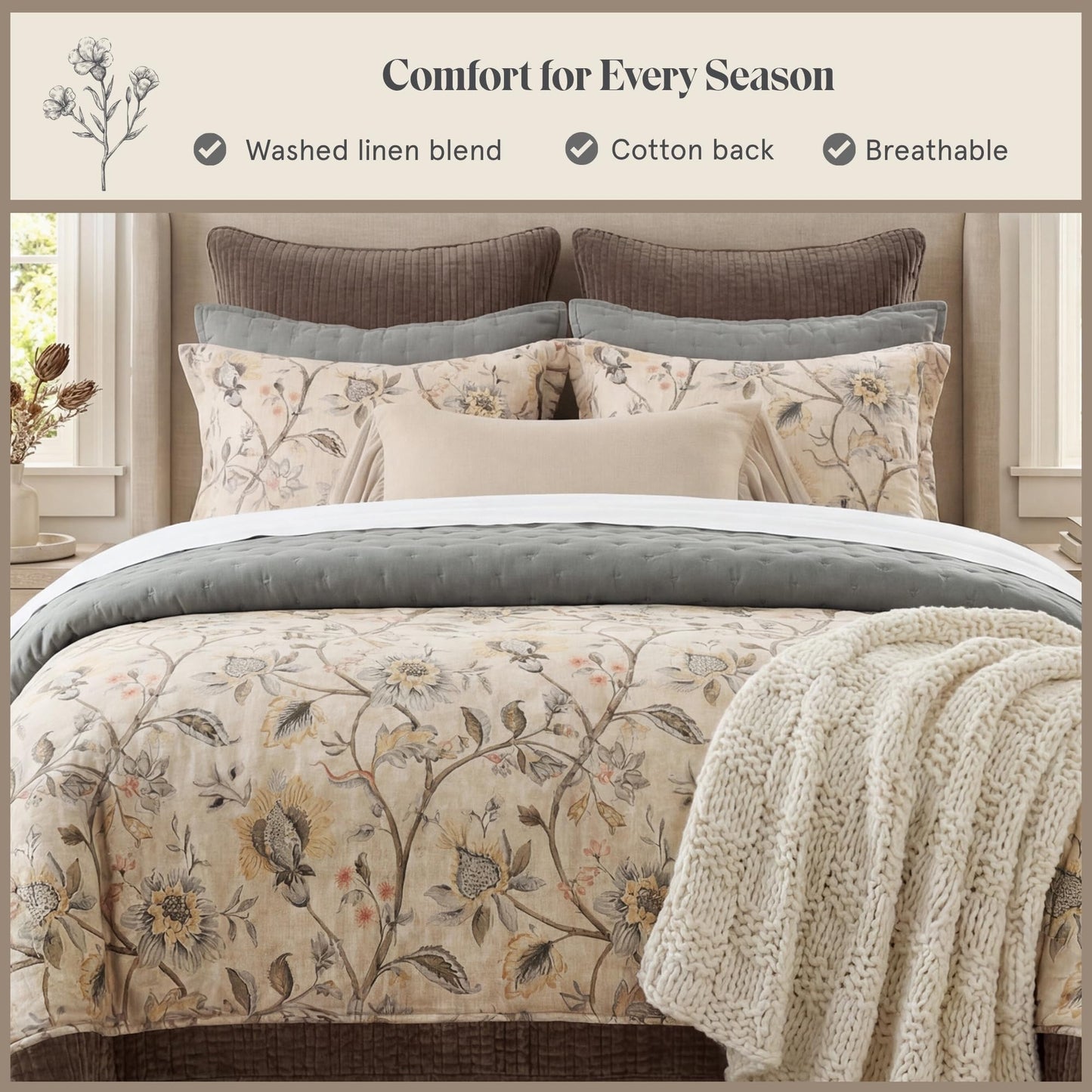 Victoria 3 Piece Duvet Cover Set with Pillow Shams