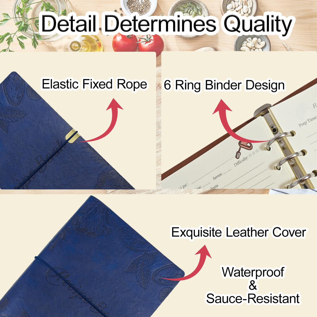 Blank Recipe Leather Cookbook