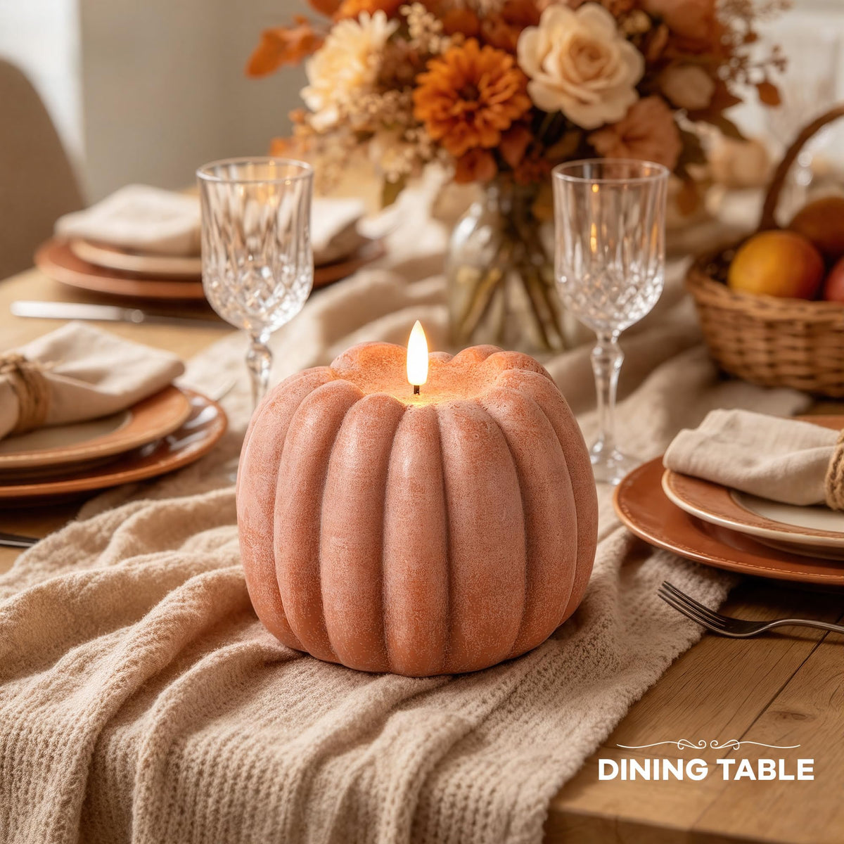 Flameless Pumpkin Candle with Remote