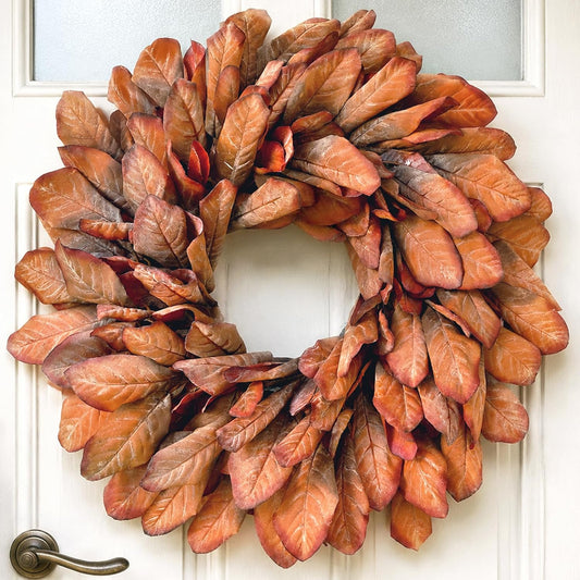 26" Autumn Fall Magnolia Leaf Wreath