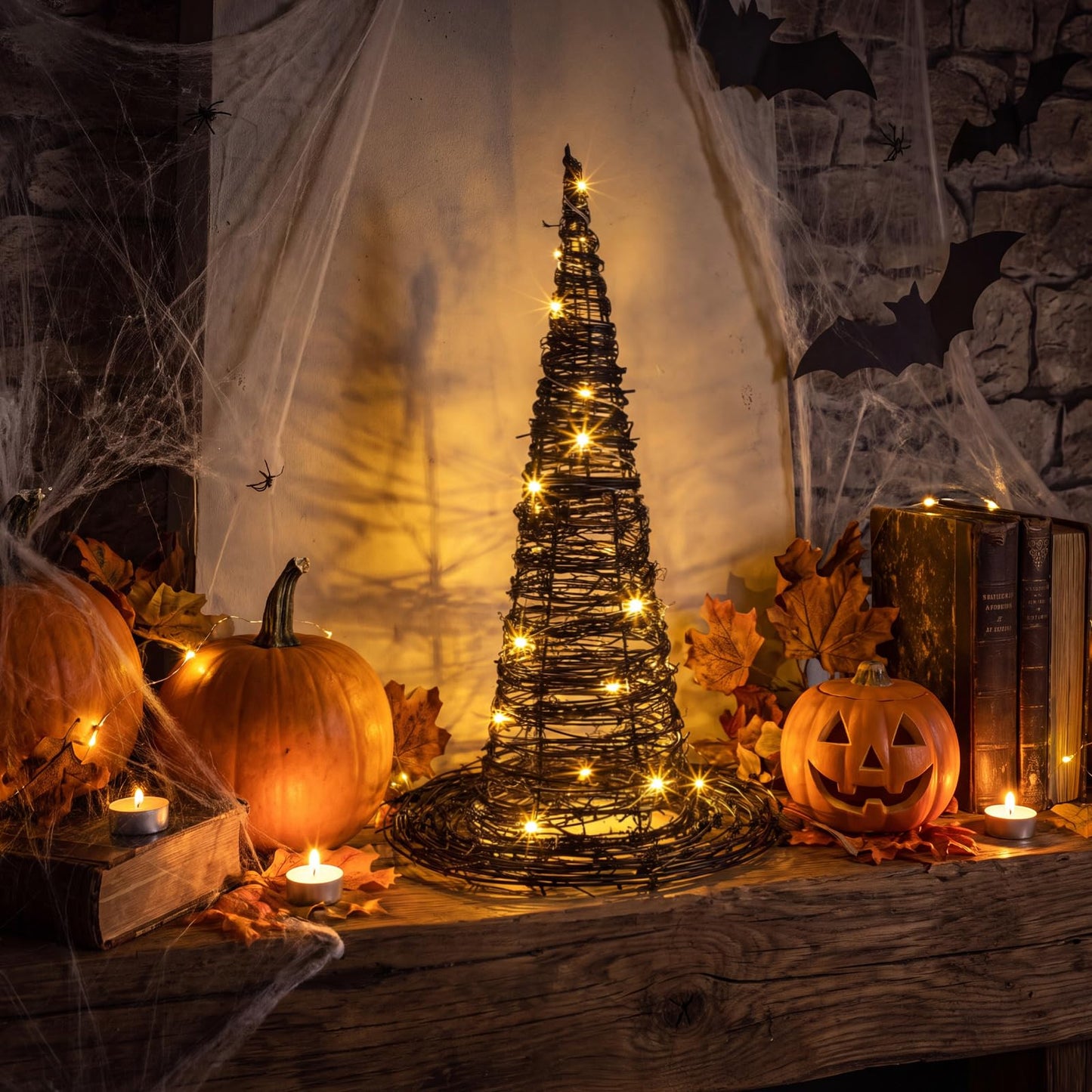 Woven Lit Fall Pumpkin