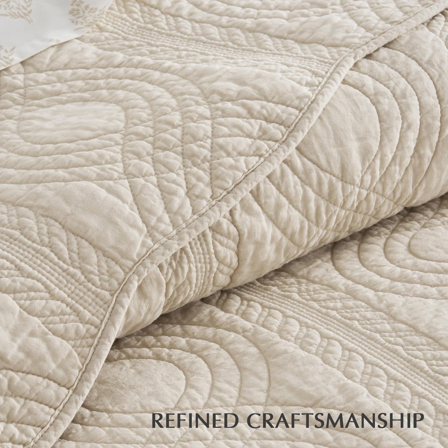 100% Cotton Scallop Quilt Set