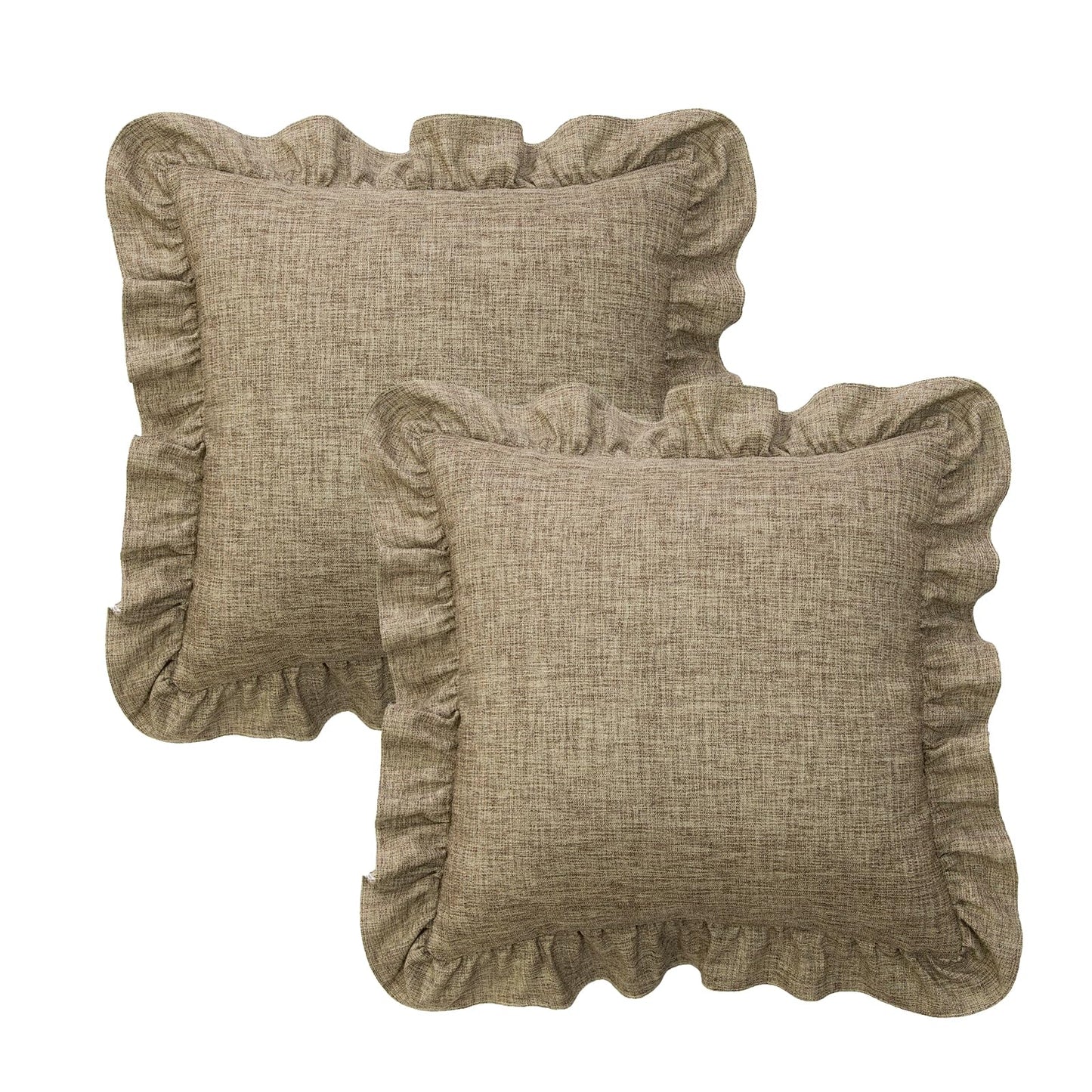 Rustic Classic Linen Style Throw Pillow Covers Set of 2