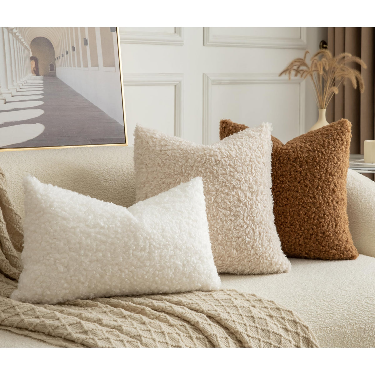 Pack of 2 Curly Teddy Wool Faux Fur