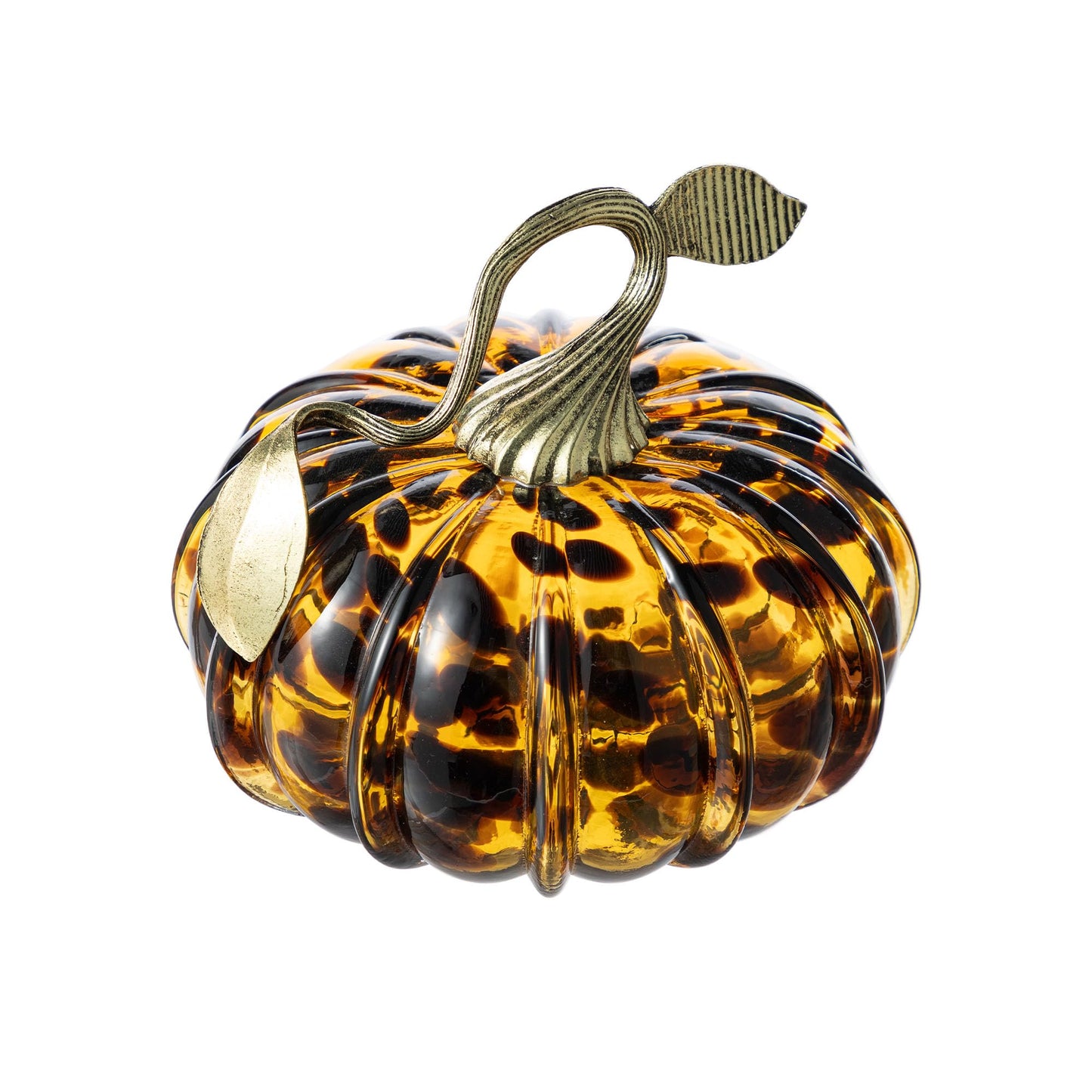 Amber Glass Pumpkin Decor