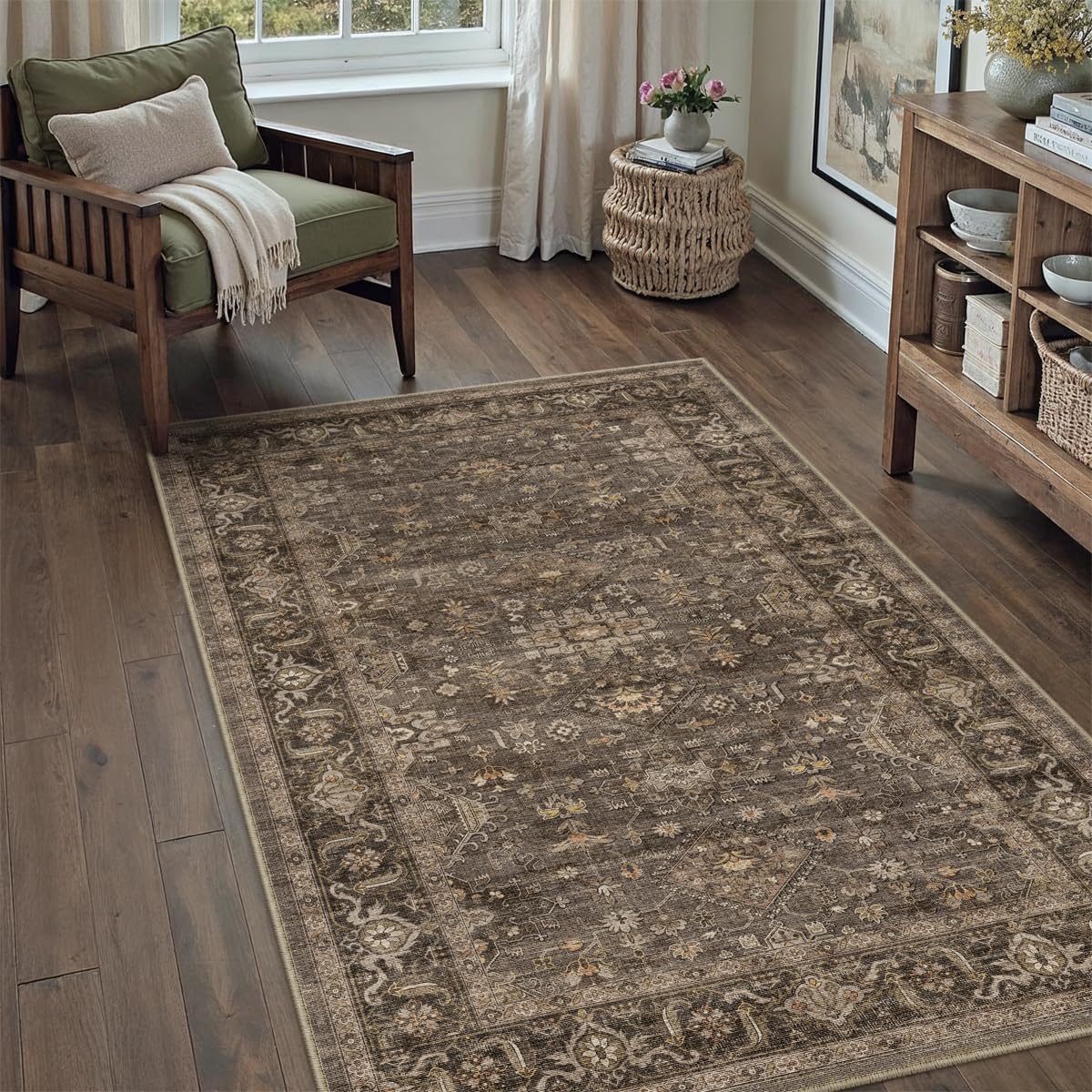 Dark Brown Vintage Rug