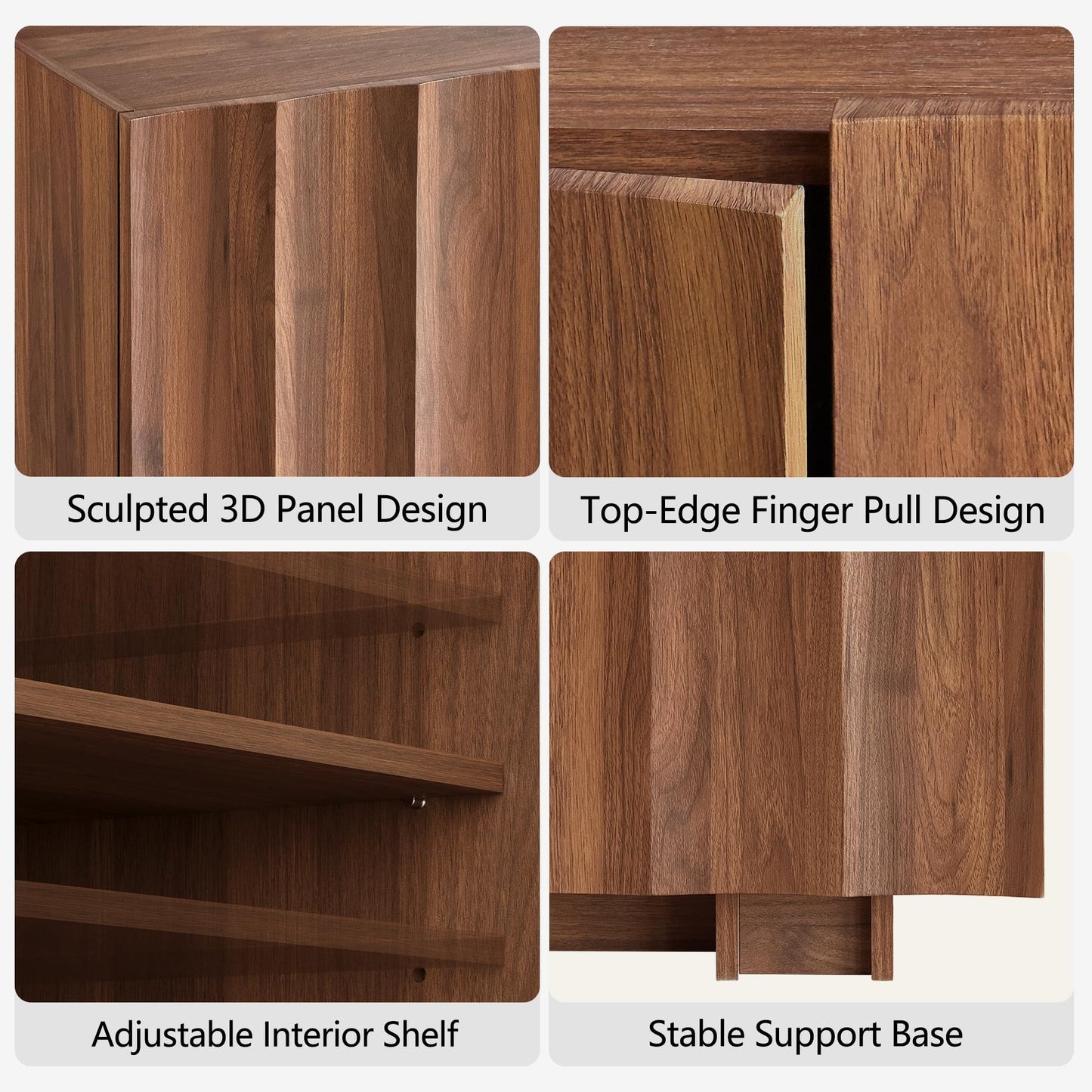 Modern Buffet Cabinet / Sideboard with Storage with Wave Design