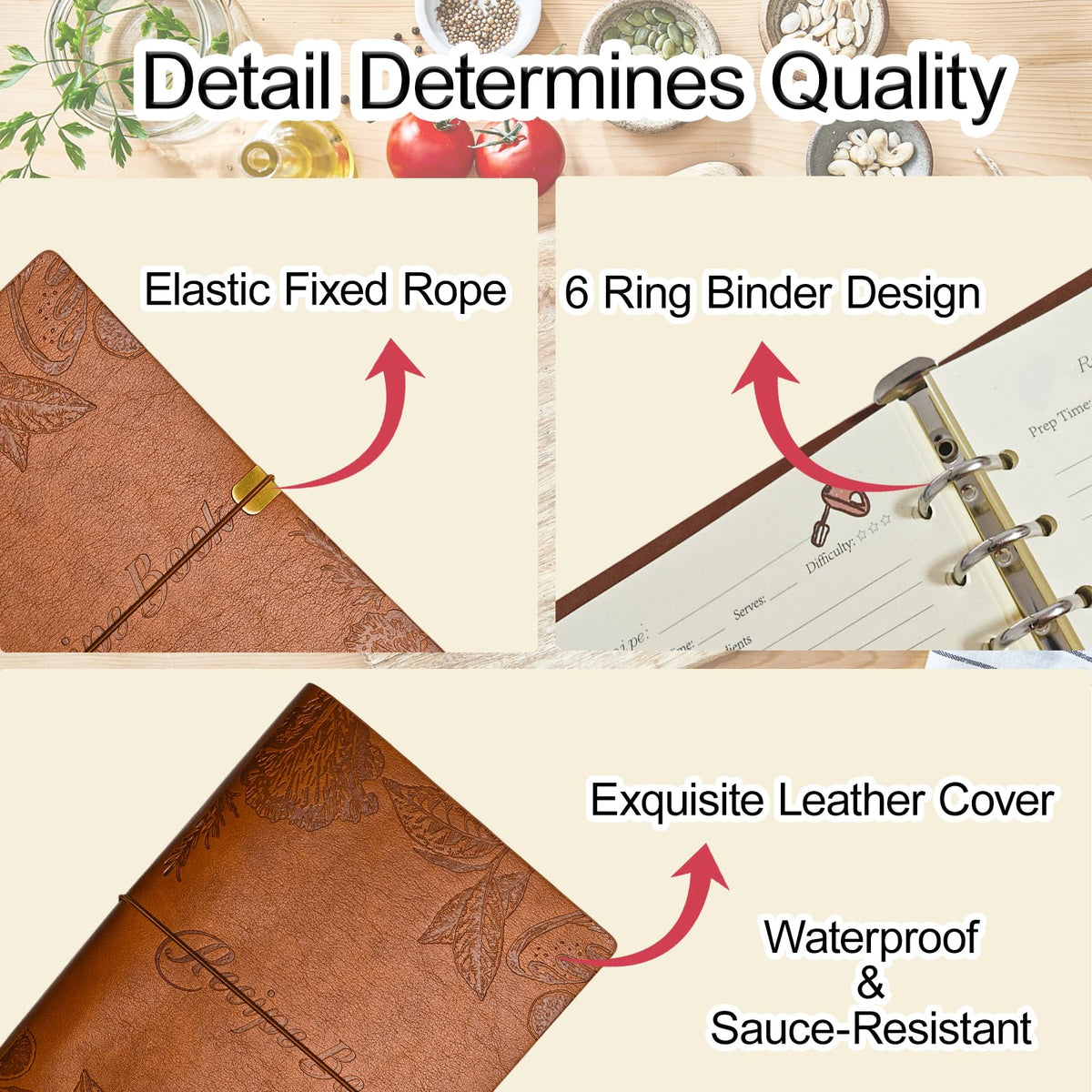 Blank Recipe Leather Cookbook