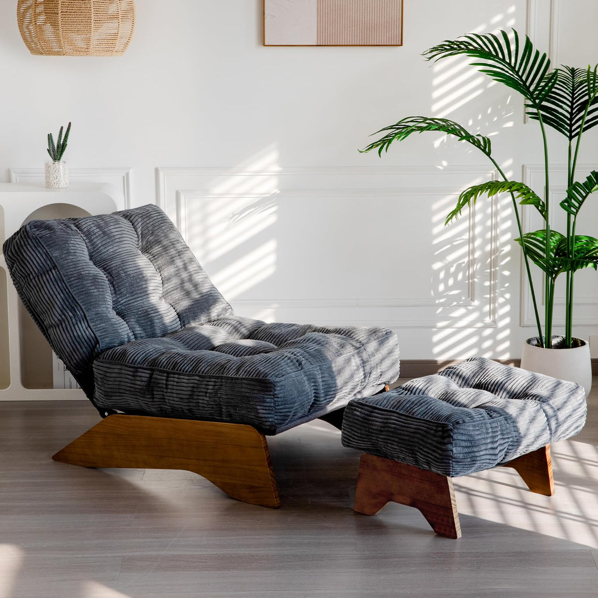 Lounge Chair with Ottoman and with Adjustable Backrest