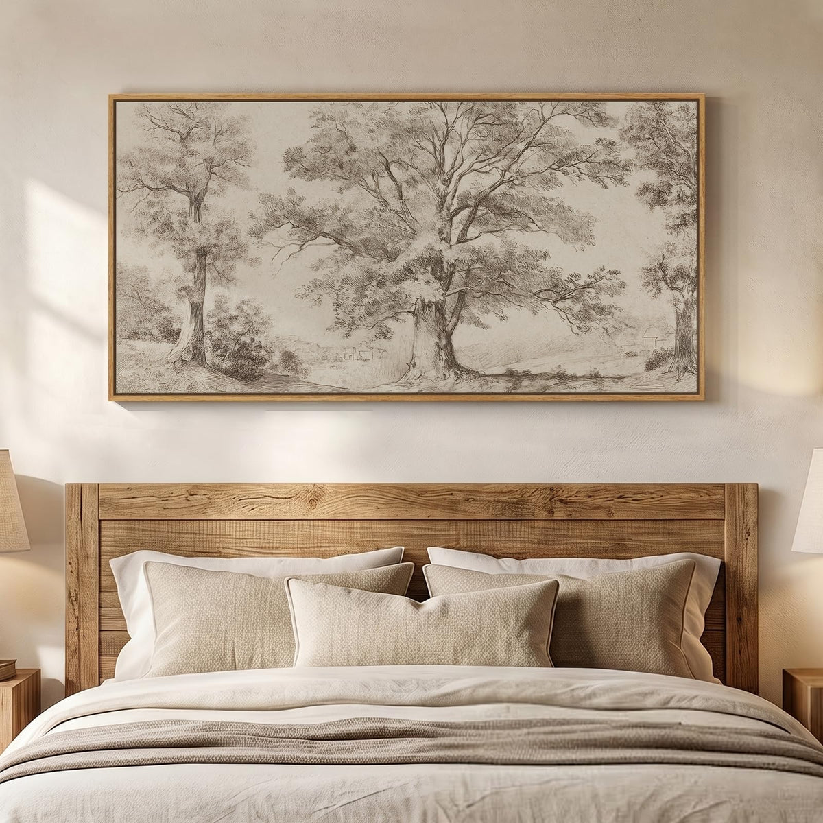 Framed Vintage Landscape Wall Art 60x30 Inch
