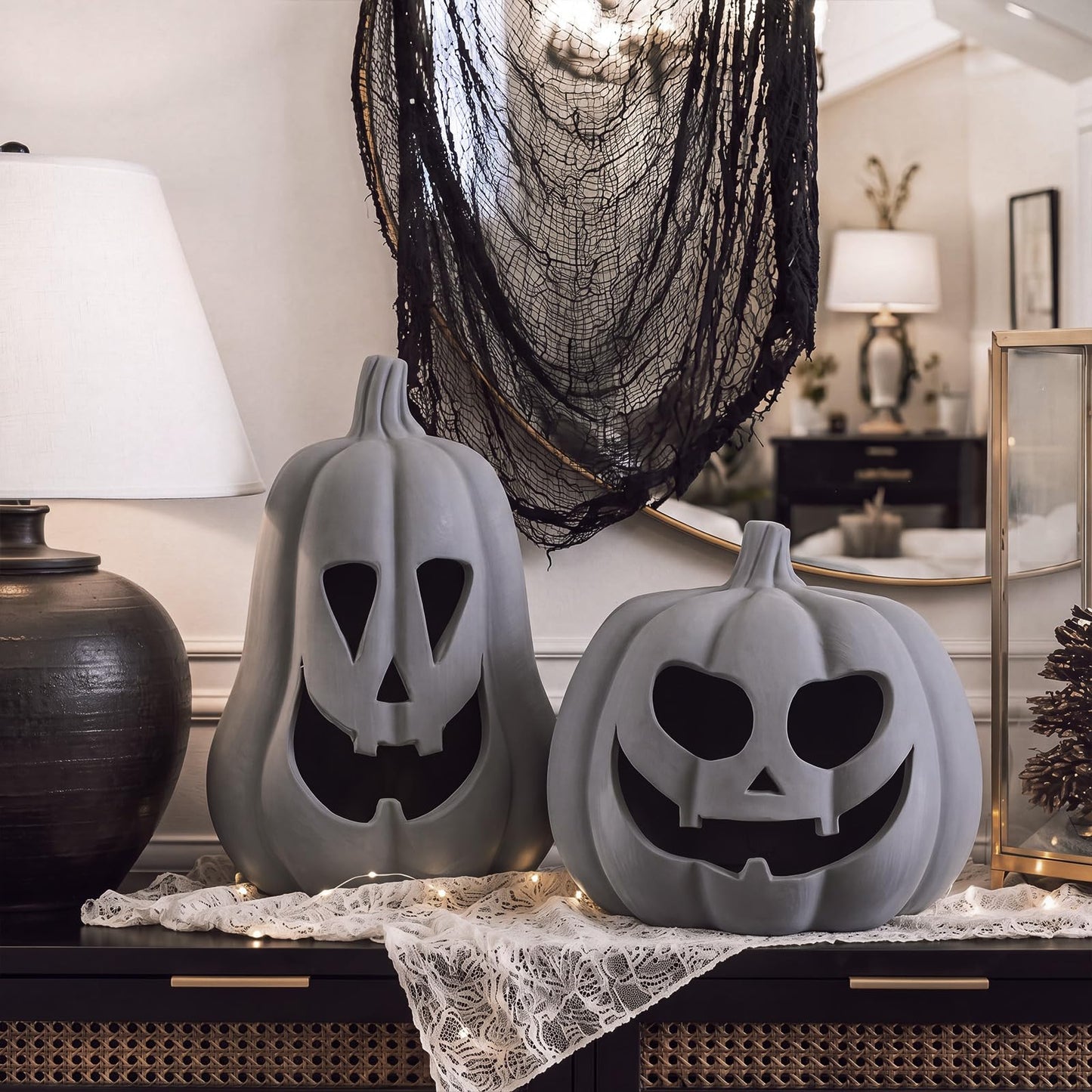 2 Pack Fall Terracotta Pumpkins