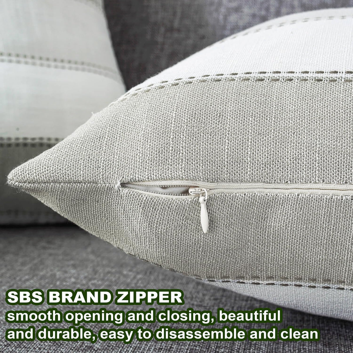 2 Pair Stripe Check Throw Pillow Covers 18x18Inch