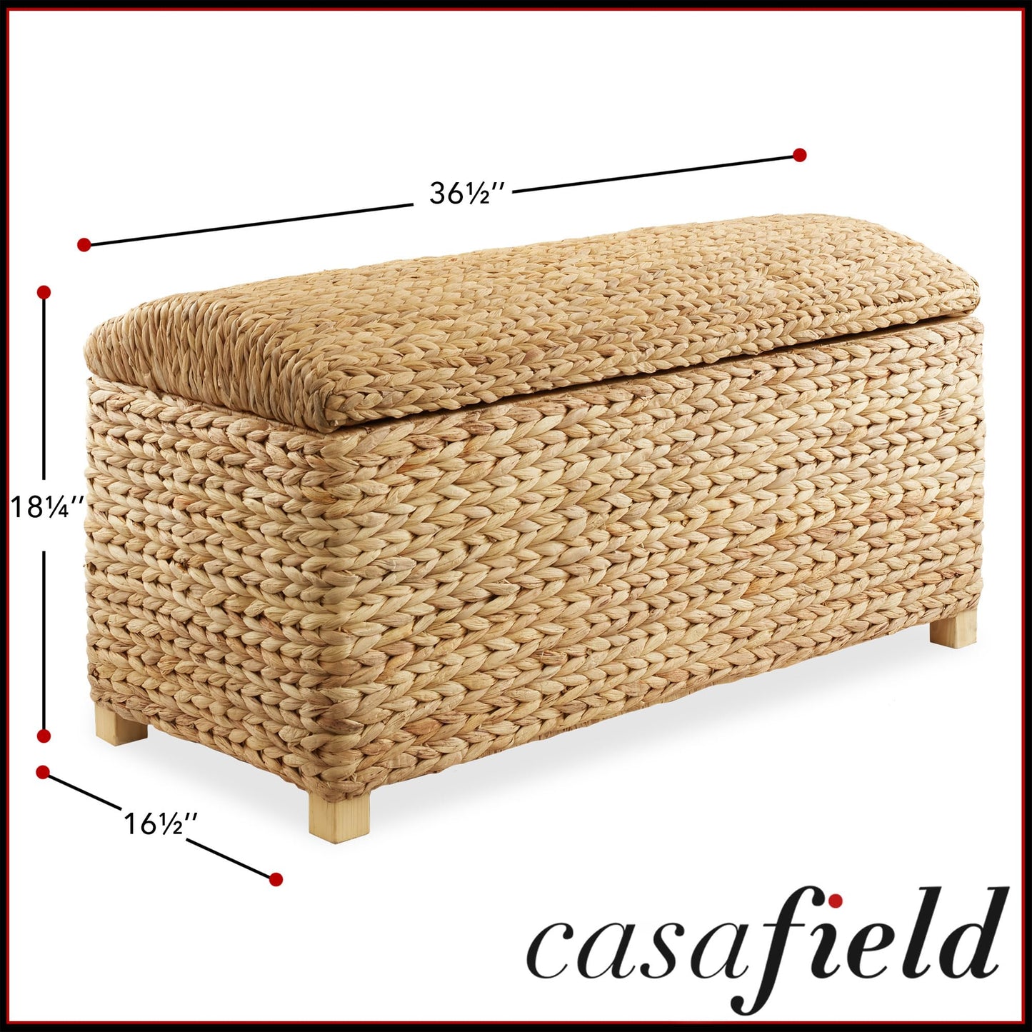 Casafield 36" Storage Trunk with Curved Lid and Safety Hinge