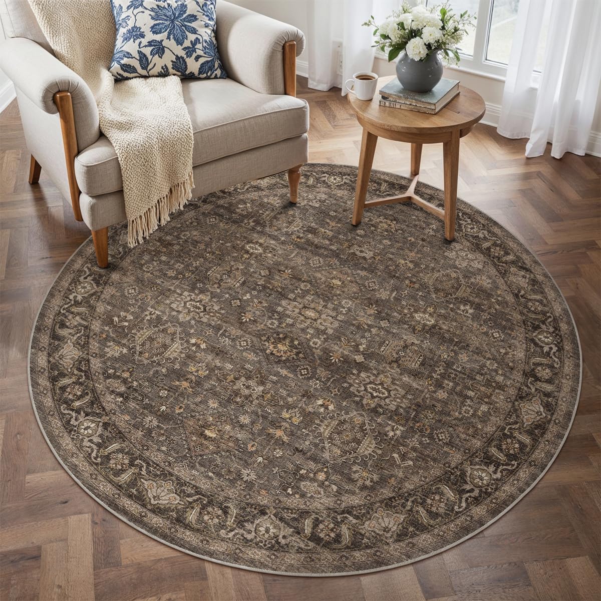 Dark Brown Vintage Rug