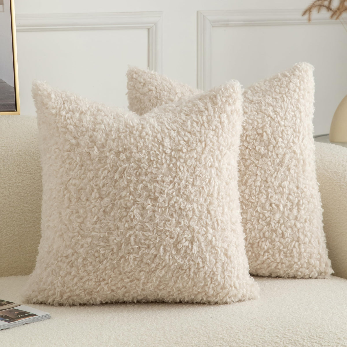 Pack of 2 Curly Teddy Wool Faux Fur
