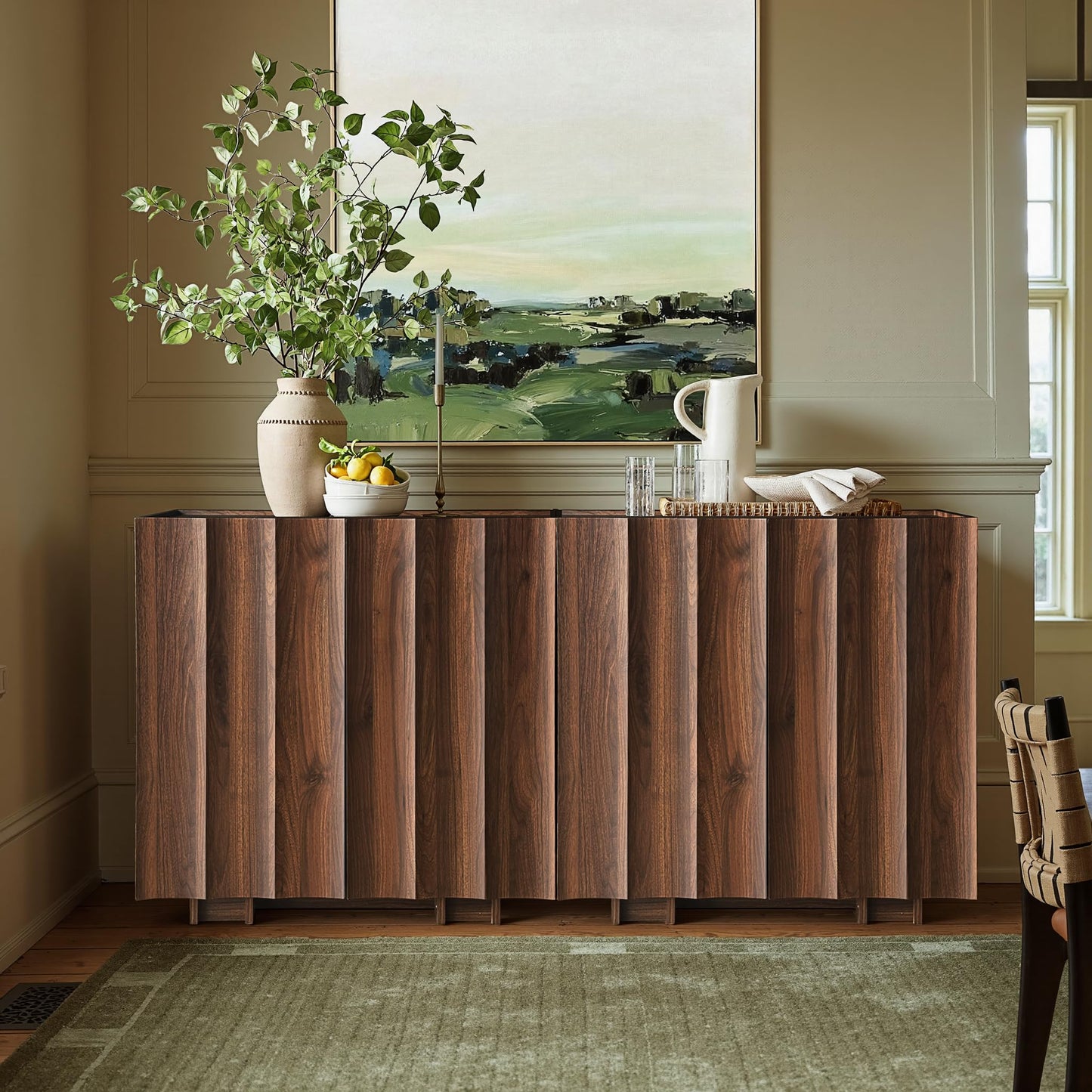 Modern Buffet Cabinet / Sideboard with Storage with Wave Design