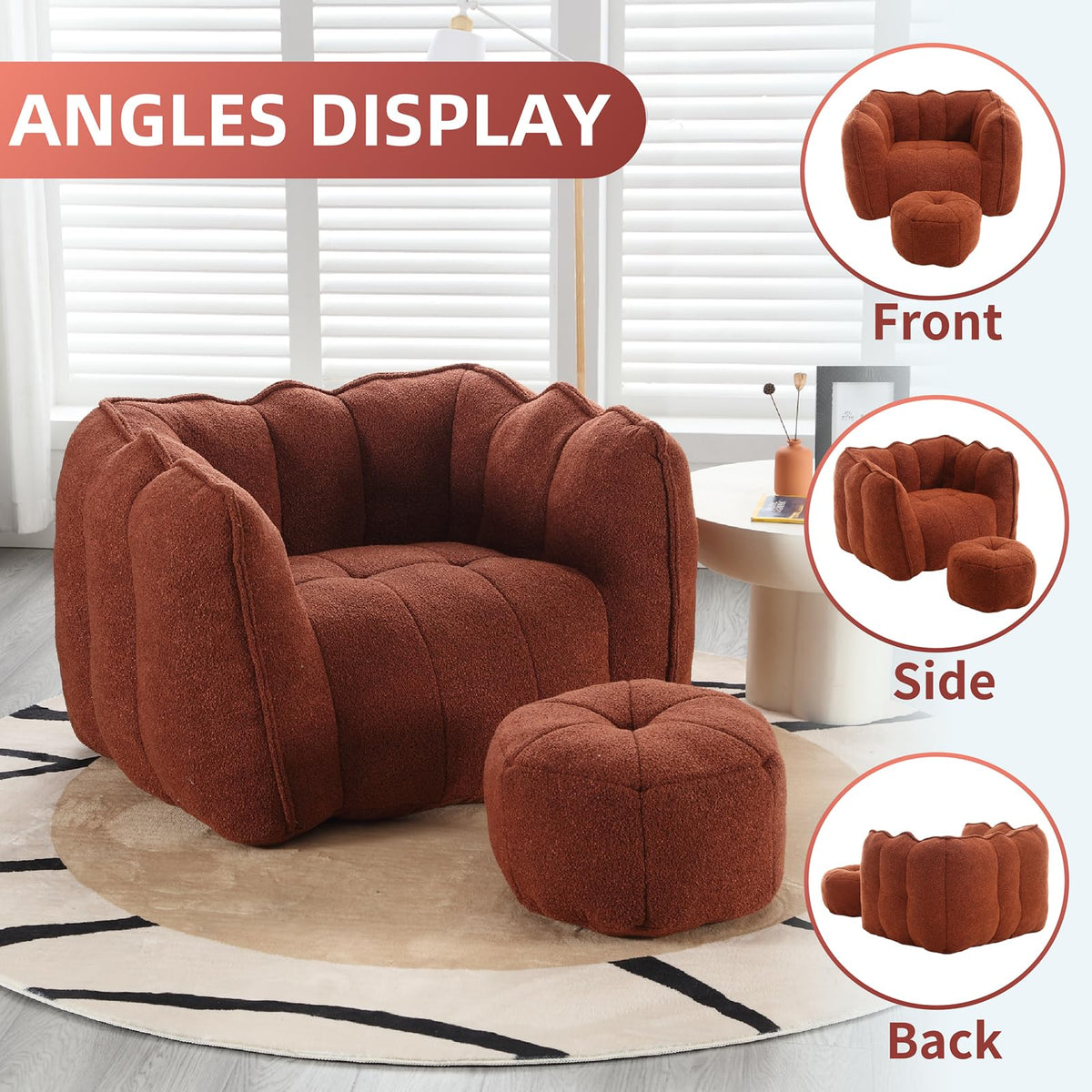 Bean Bag Couch with Ottoman