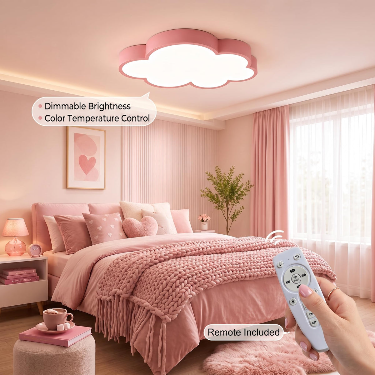 Cloud Shape Led Ceiling Light, with Remote Control