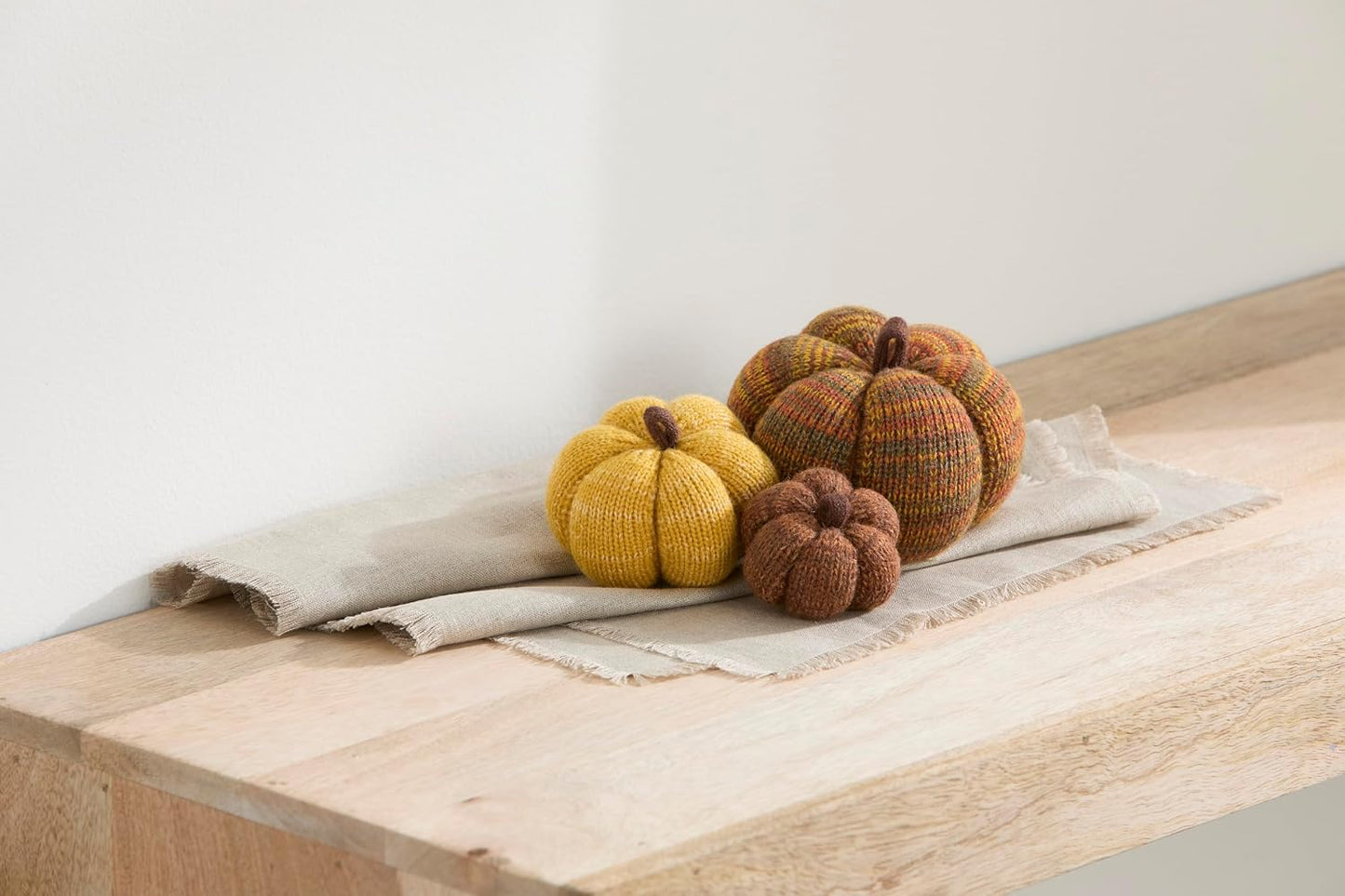 Set of 3 Cozy Knit Pumpkins