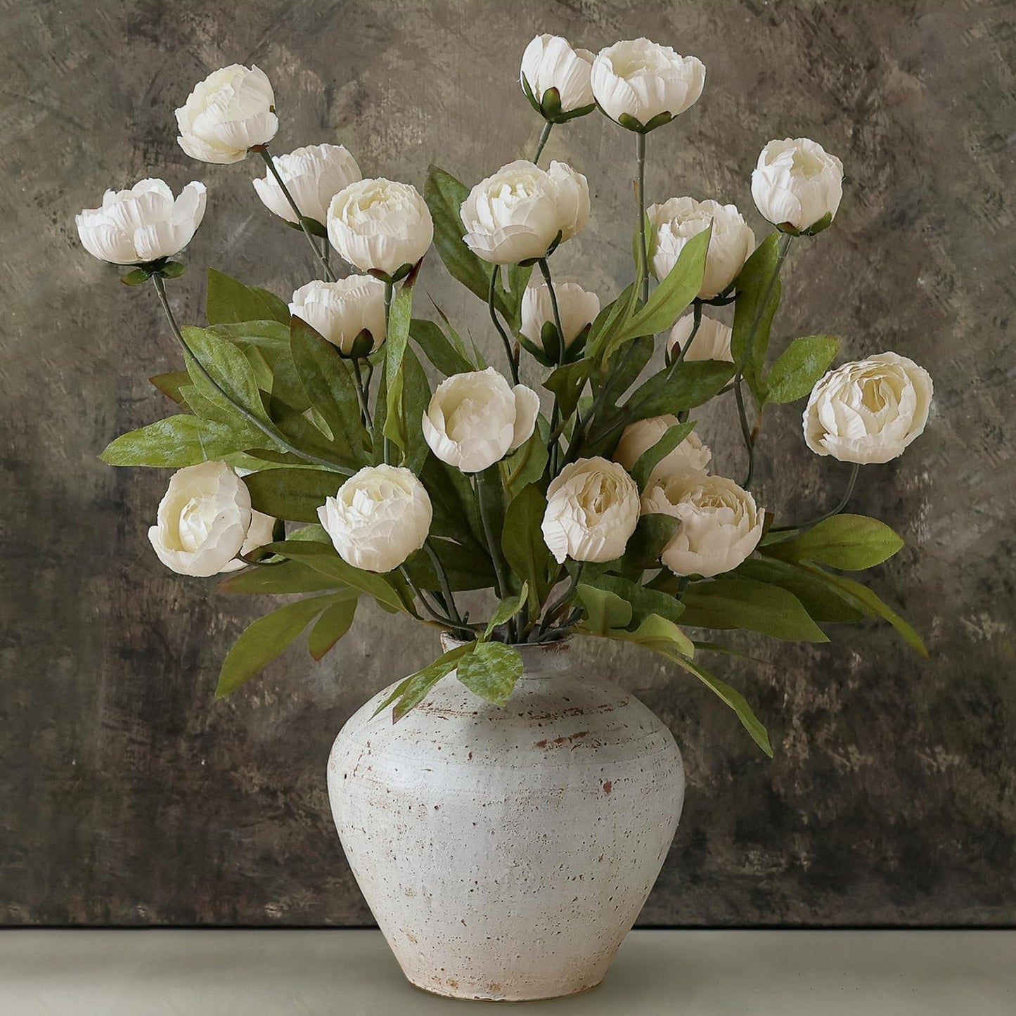 6 Pcs Faux Silk Peony Artificial Flowers 27" Stems