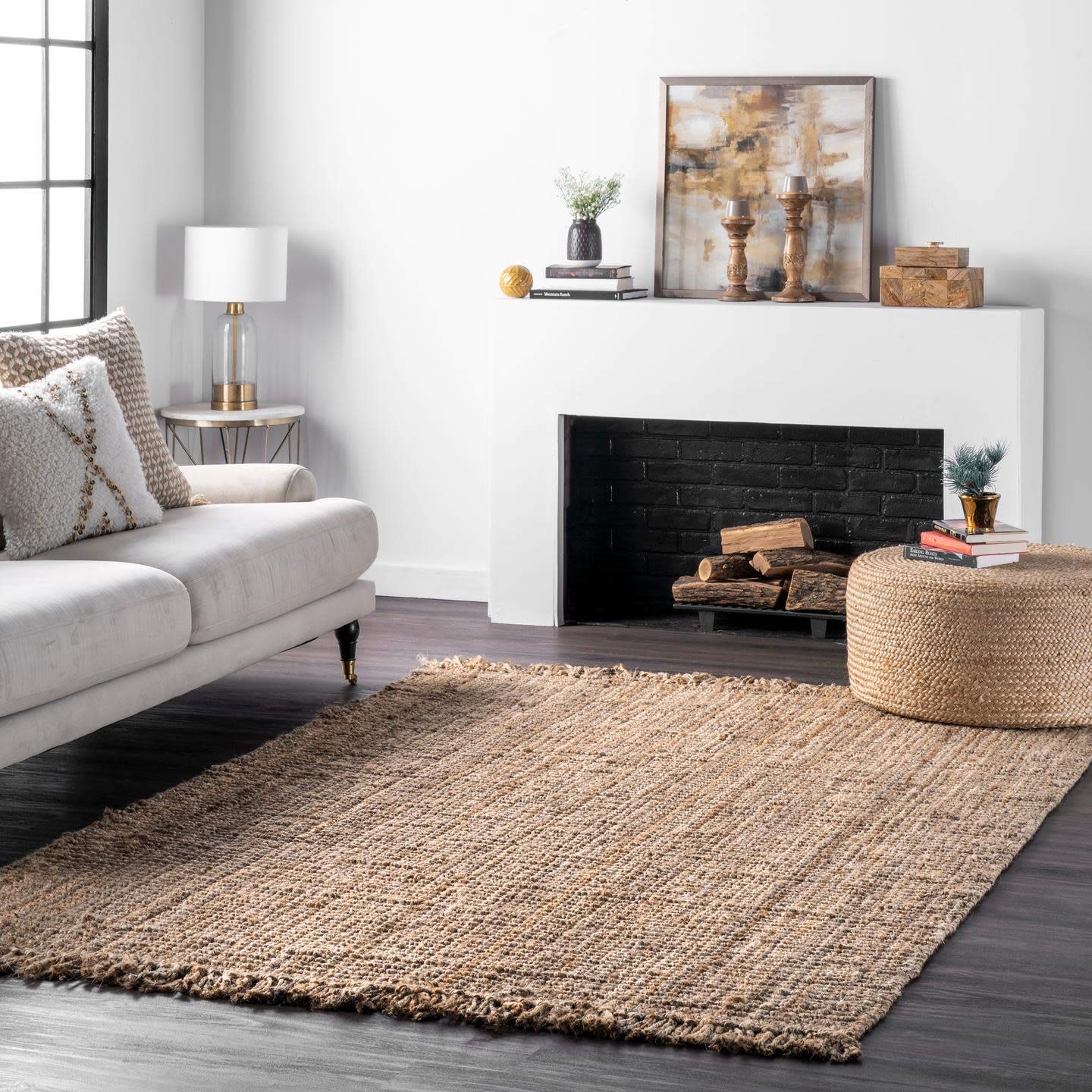 Chocolate Solid Flatweave Area Rug, 5' x 8'