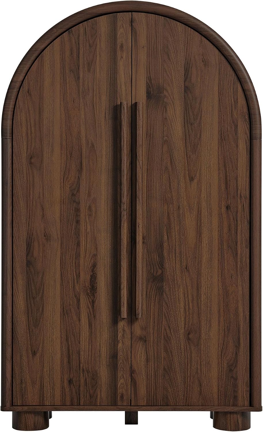 Modern Arched Storage Cabinet with Concealed Desk & Shelves