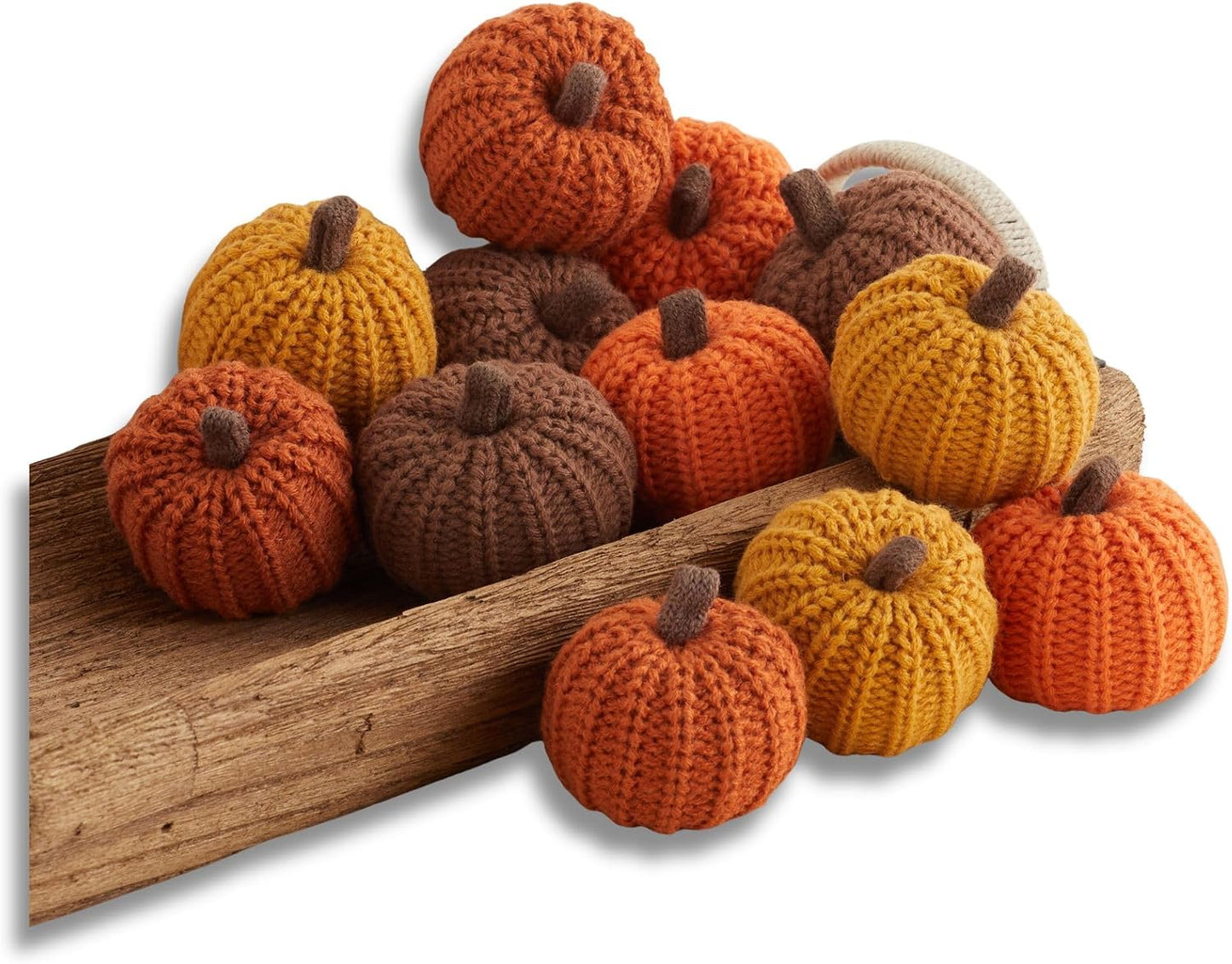 Set of 3 Cozy Knit Pumpkins