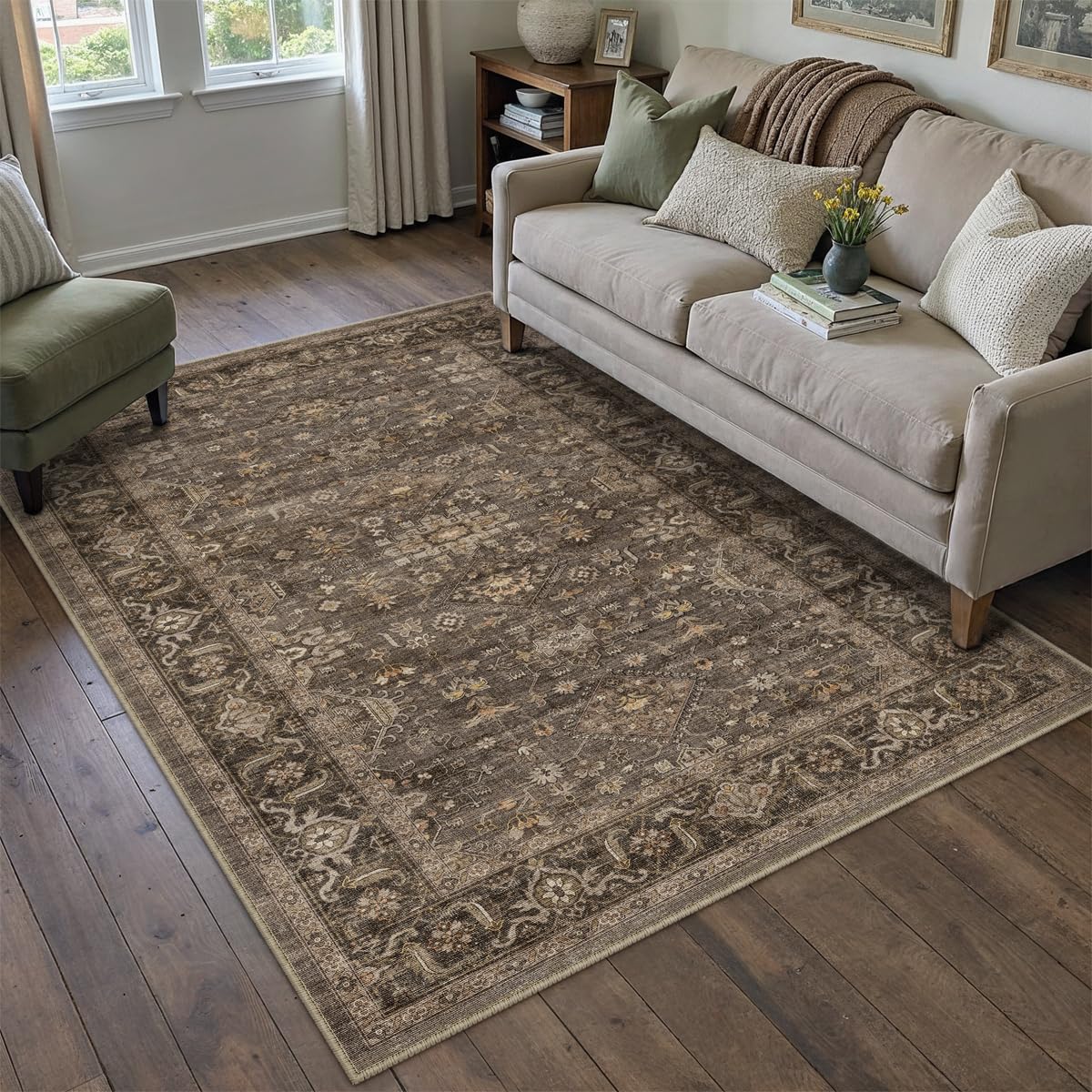 Dark Brown Vintage Rug