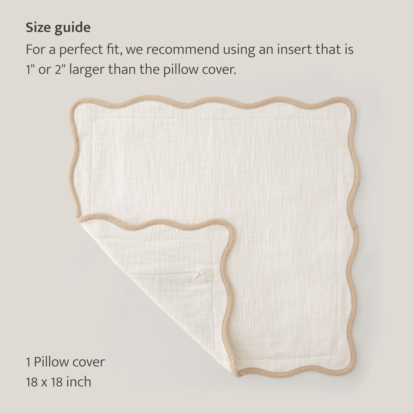 Double Stitch Scalloped Throw Pillow Covers - 100% Cotton