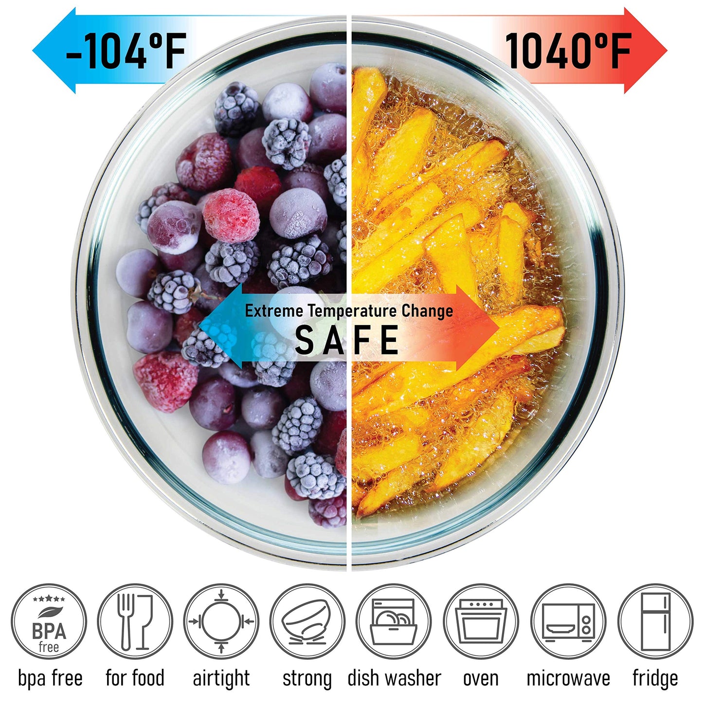 Glass Container Set with Acacia Lids - 4 Stackable Meal Prep Containers. Durable heat resistant Inert Borosilicate Glass