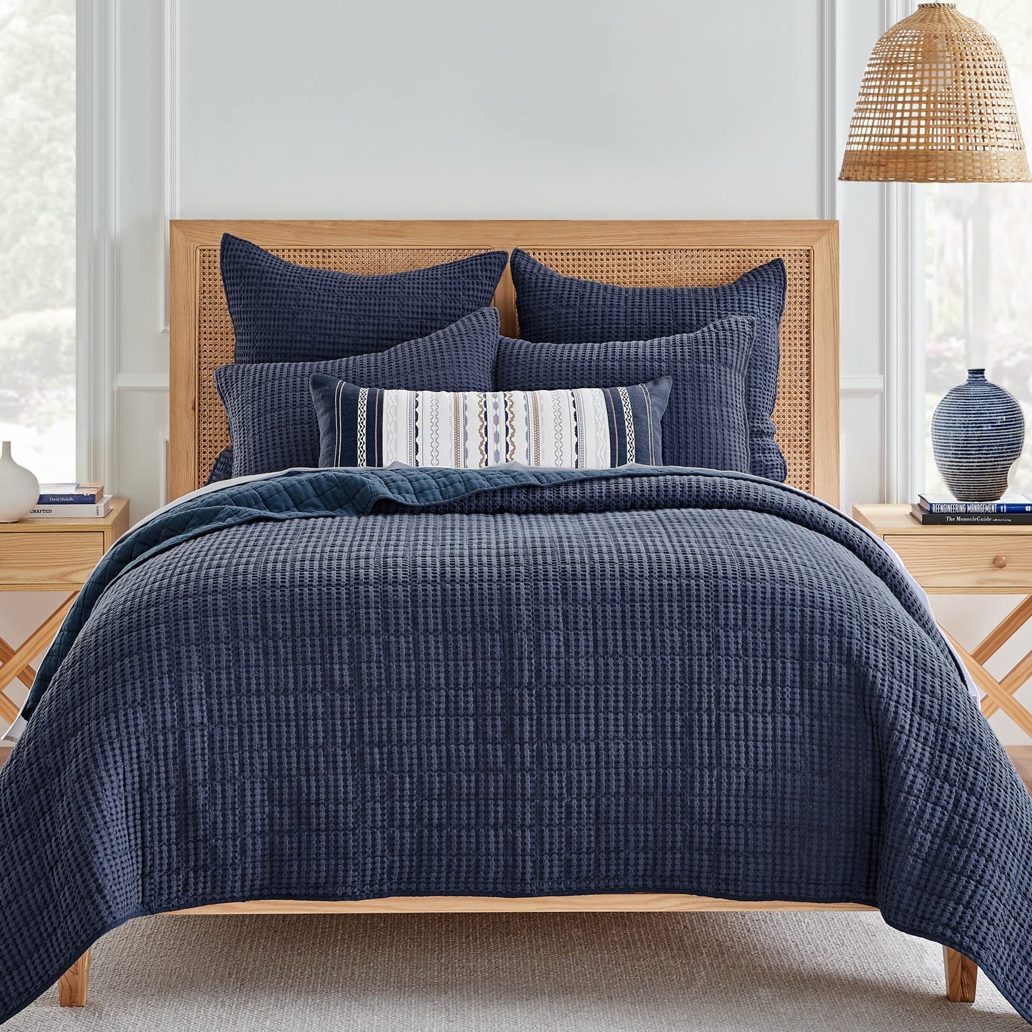 Levtex Home Mills Waffle King/Cal King Quilt Set (106x92in) with 2 Pillow Shams