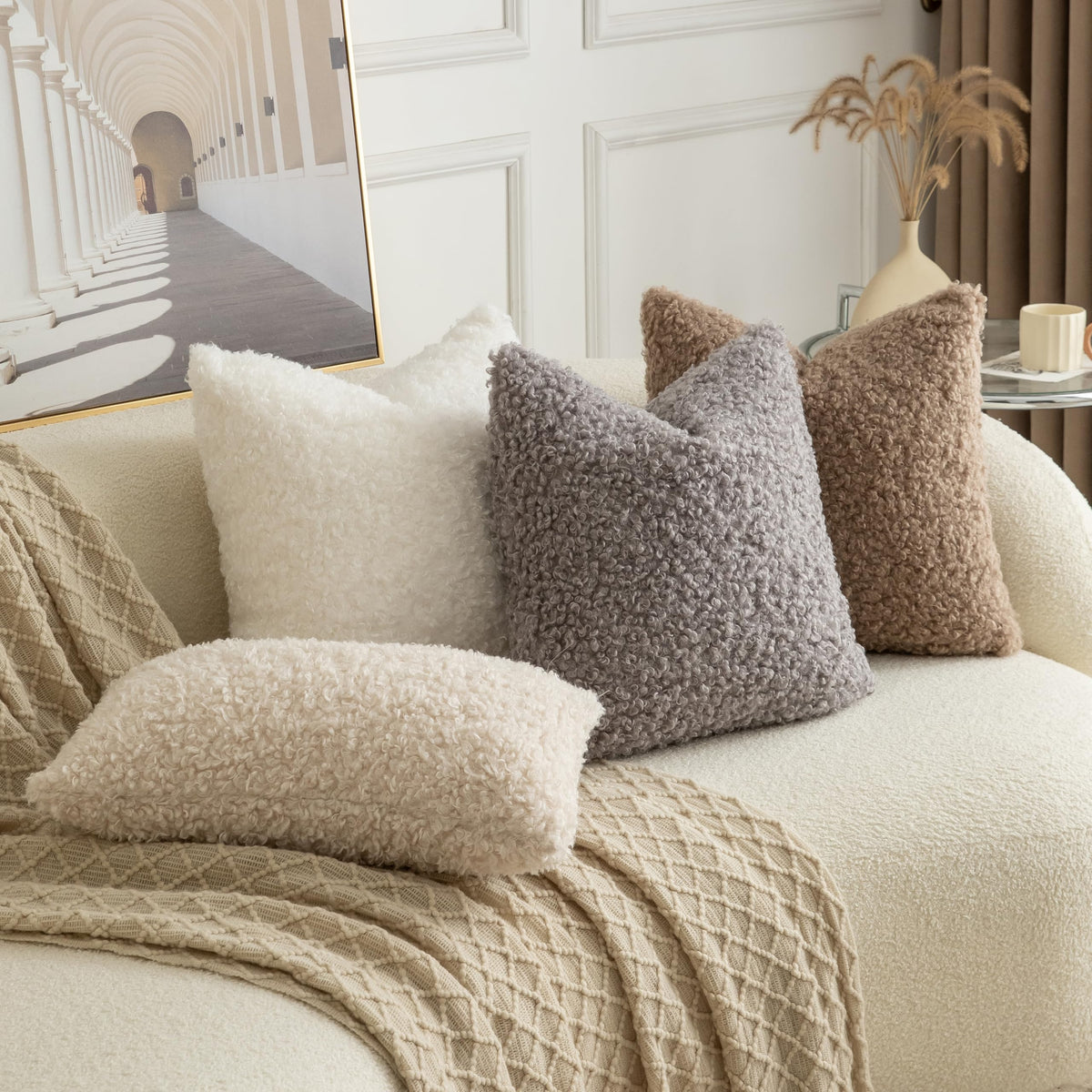 Pack of 2 Curly Teddy Wool Faux Fur