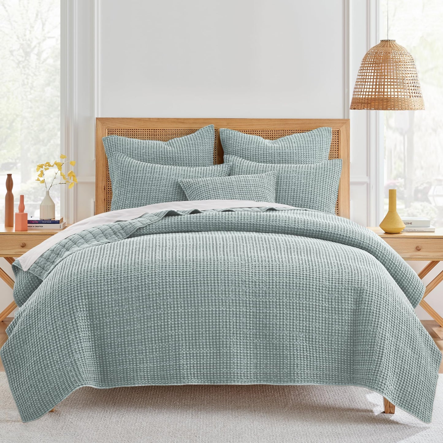 Levtex Home Mills Waffle King/Cal King Quilt Set (106x92in) with 2 Pillow Shams