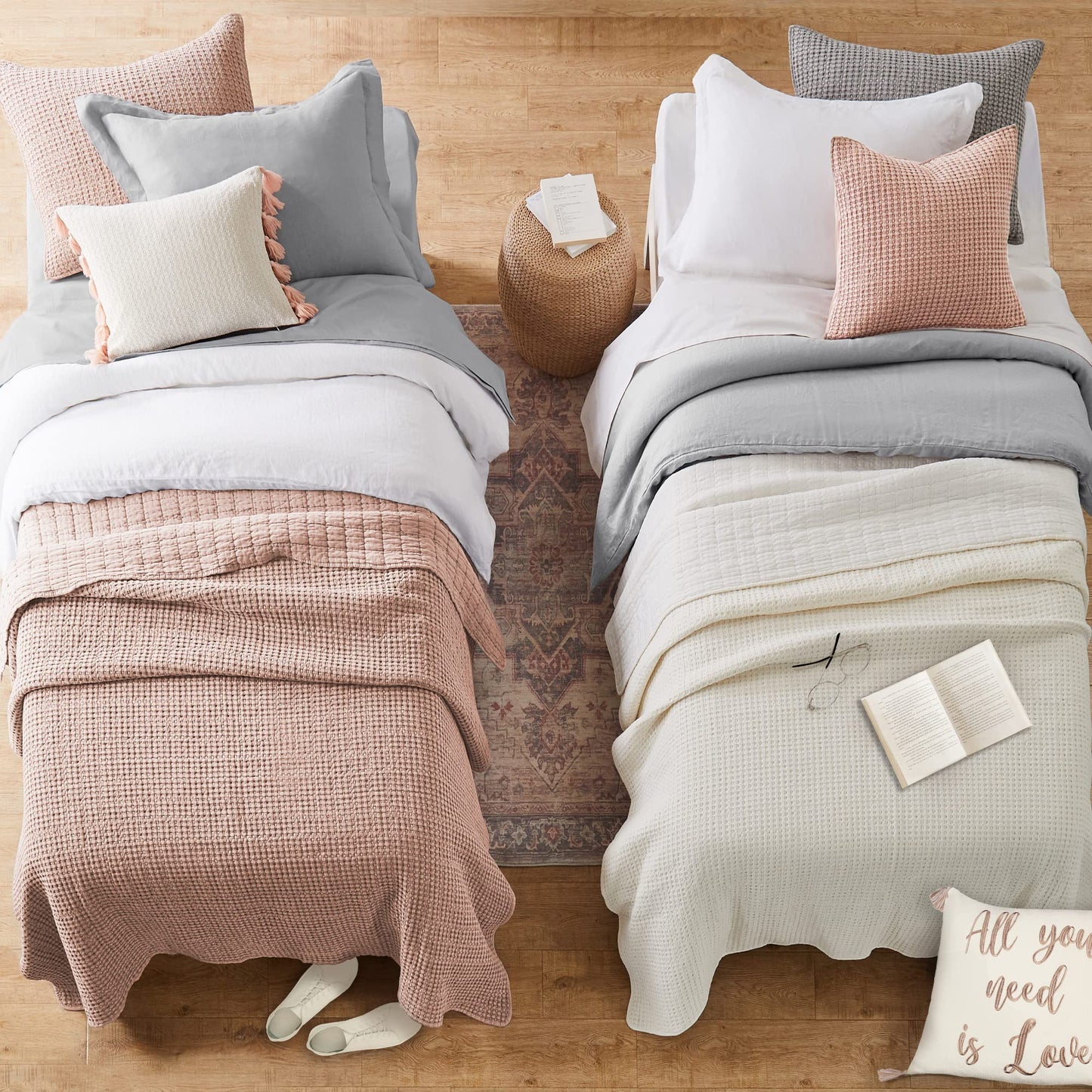 Levtex Home Mills Waffle King/Cal King Quilt Set (106x92in) with 2 Pillow Shams