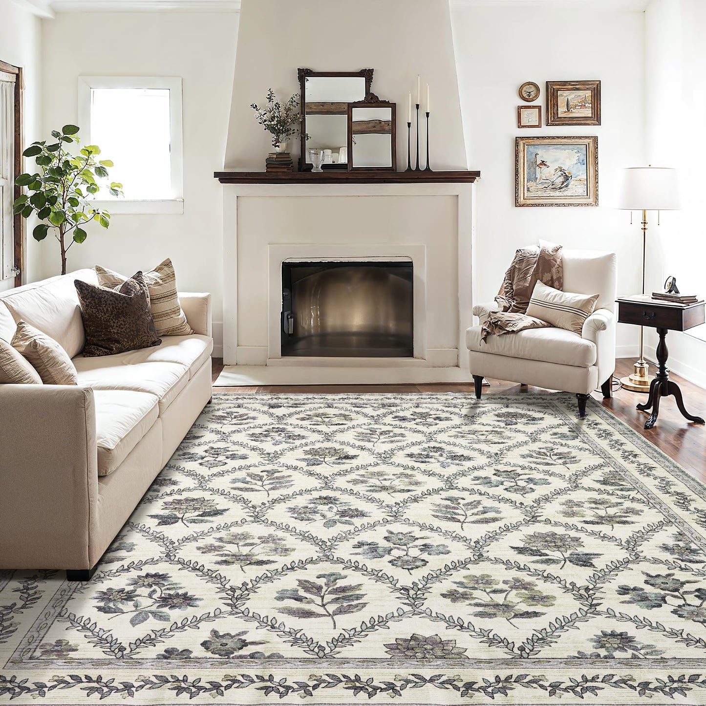 Floral Living Room Rug