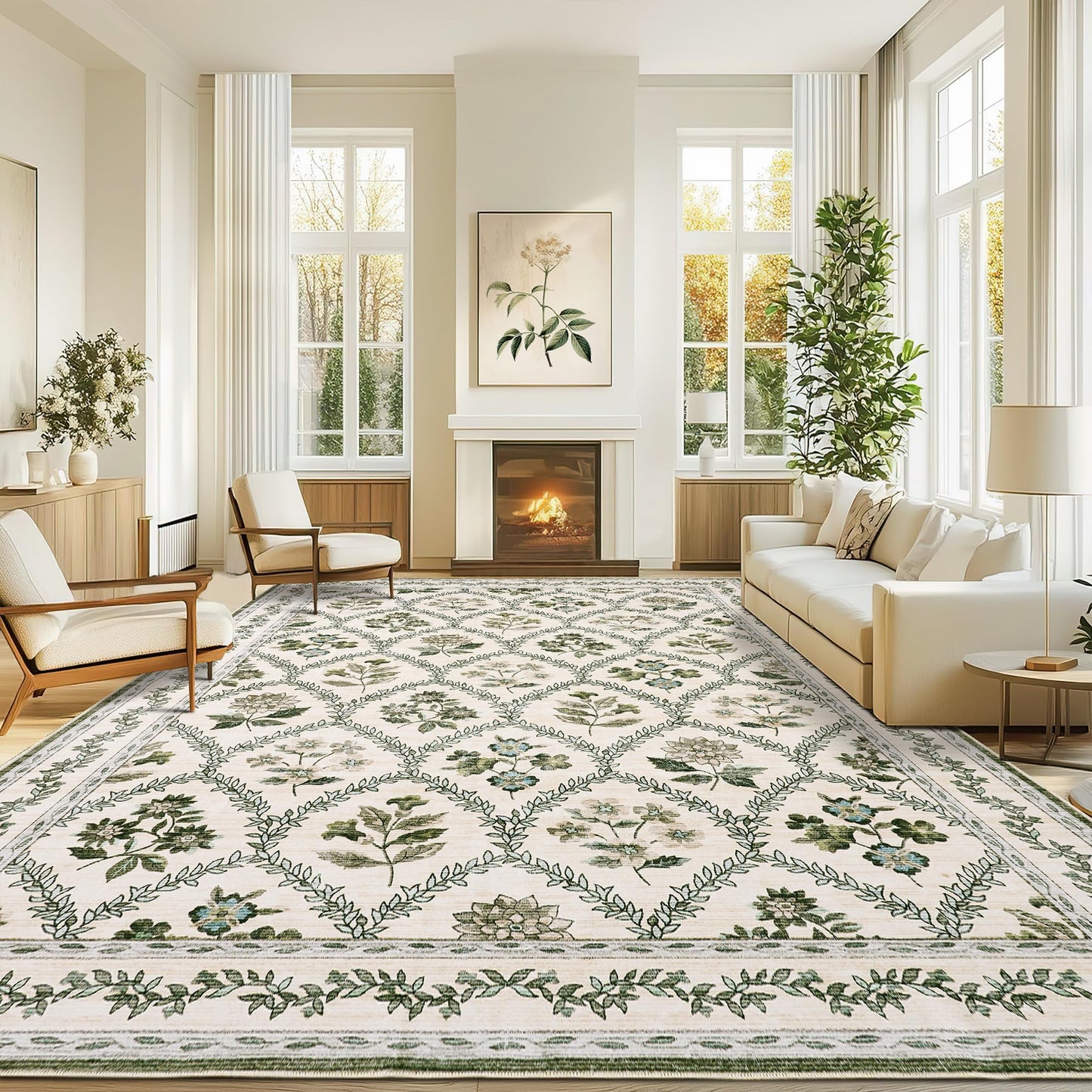 Floral Living Room Rug