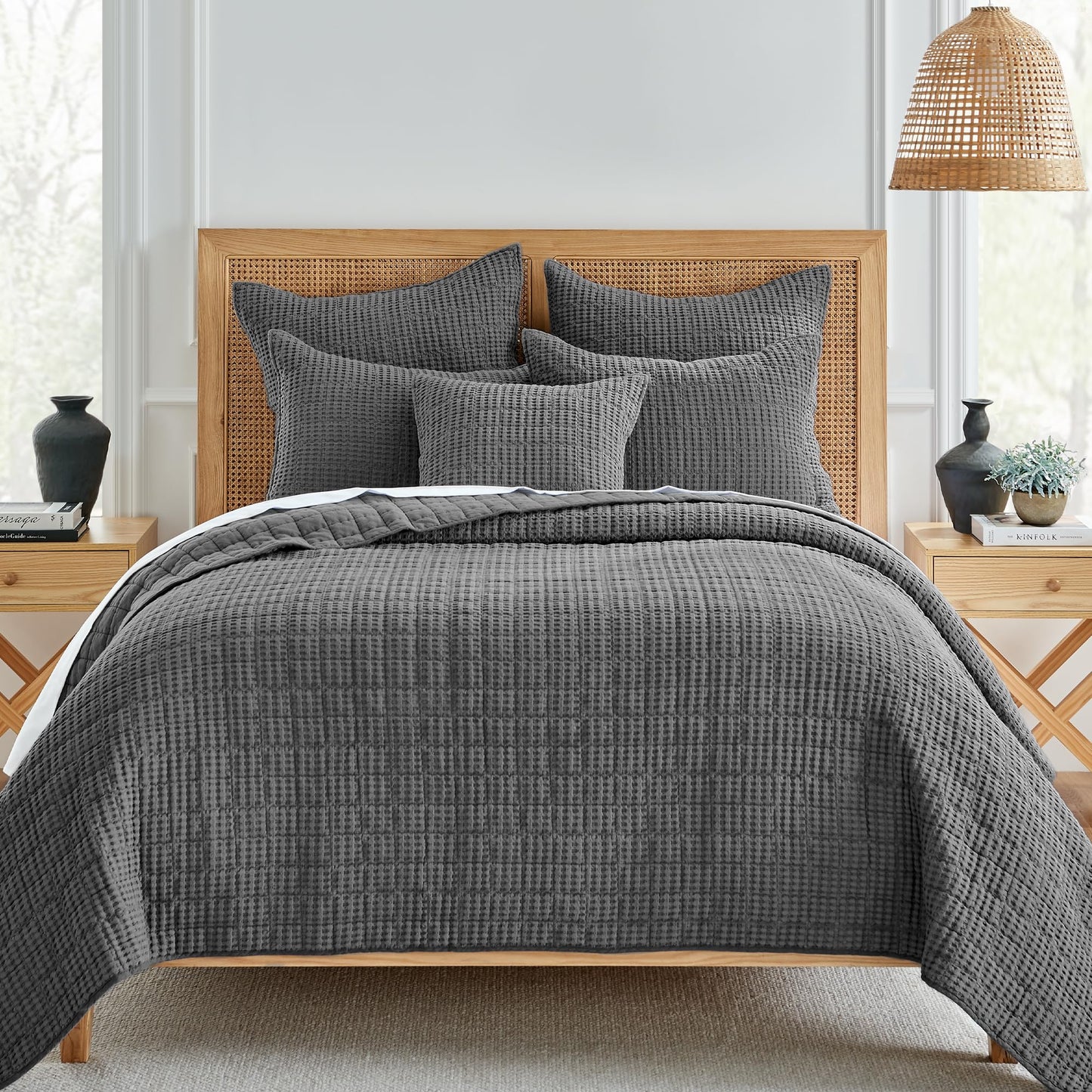 Levtex Home Mills Waffle King/Cal King Quilt Set (106x92in) with 2 Pillow Shams