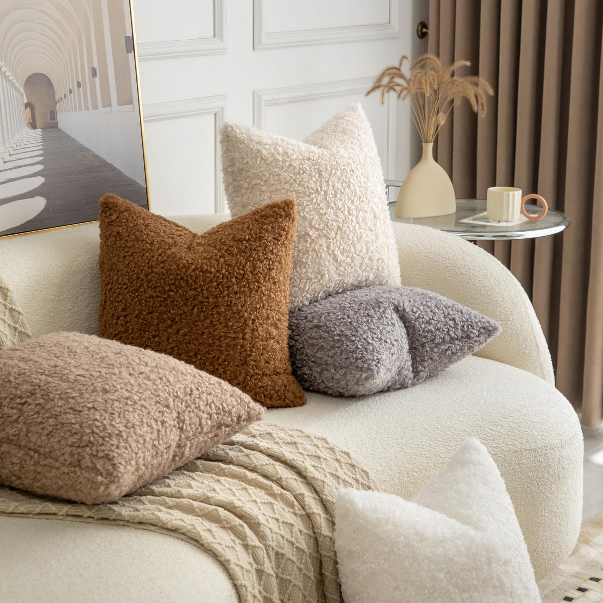Pack of 2 Curly Teddy Wool Faux Fur