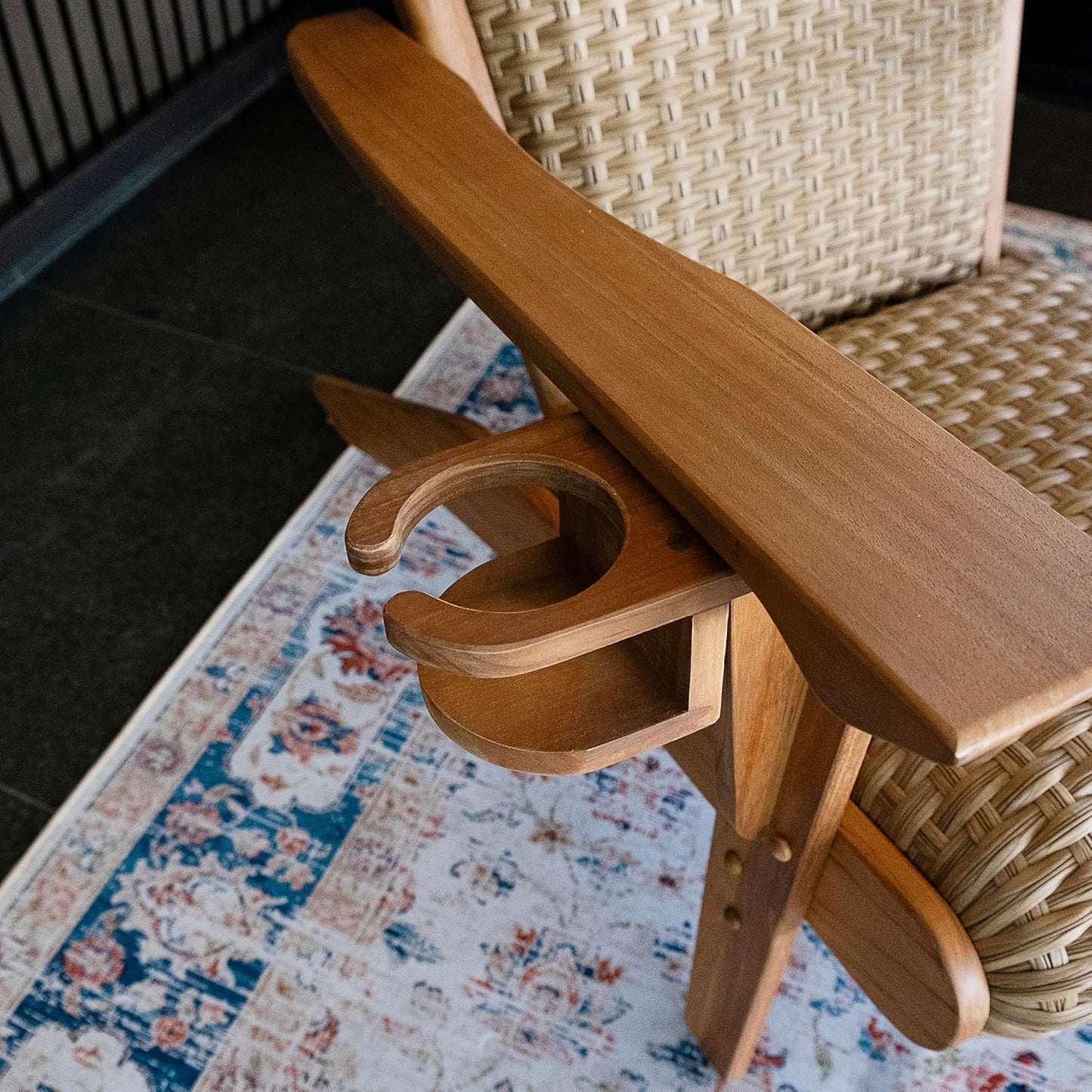 Cambridge Casual Camden Chair with Ottoman, Wicker Accent, Patio Lounge for Porch