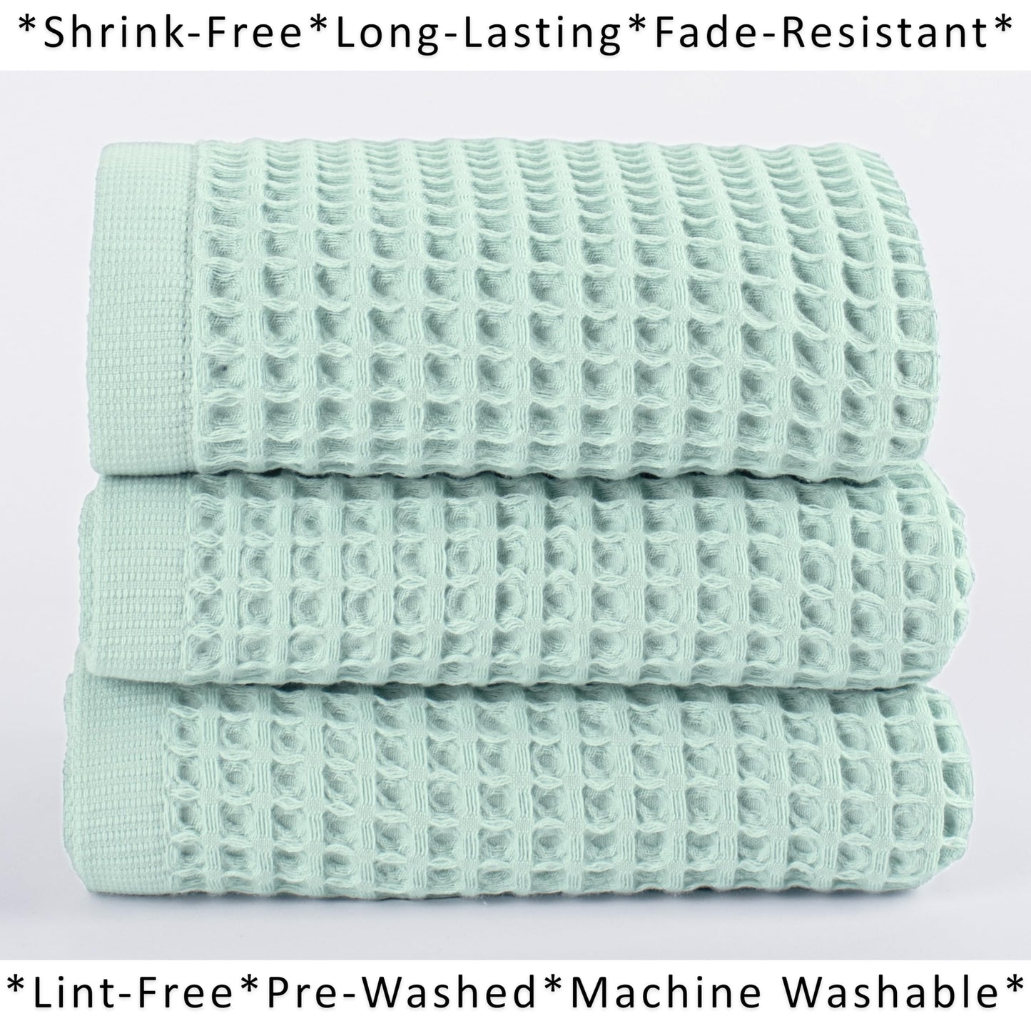 PÜSKÜL Organic Waffle Kitchen Towel Pure 100% Turkish Cotton Set of 3 Natural Raw-Undyed Towel - Premium Quality Soft Quick-Dry Absorbent Lint-Free Hand & Dish Towels Large 32X16 (3, Natural Beige)