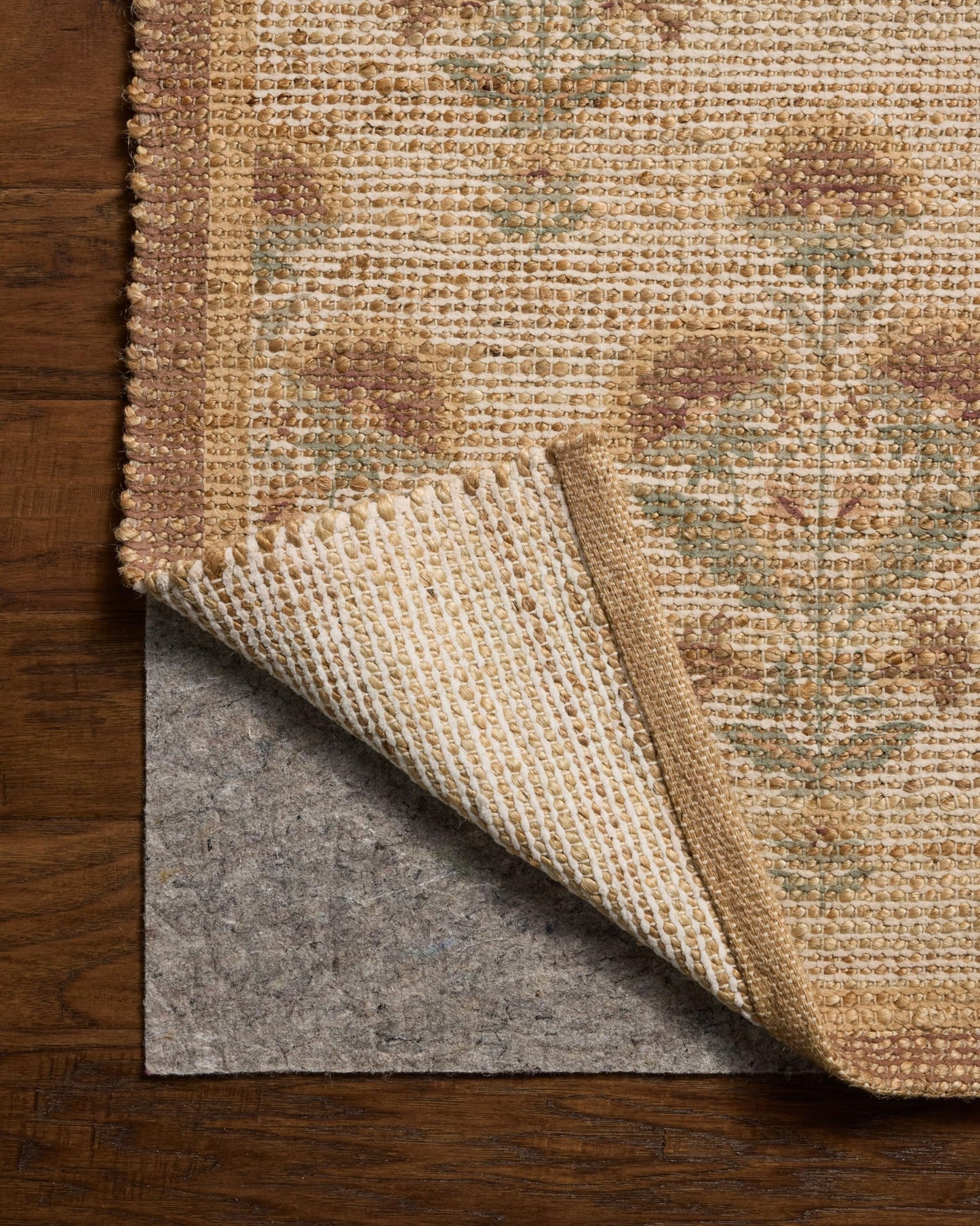 Loloi Chris Loves Julia Rue Collection Wheat/Sage Jute Neutral Floral Rug