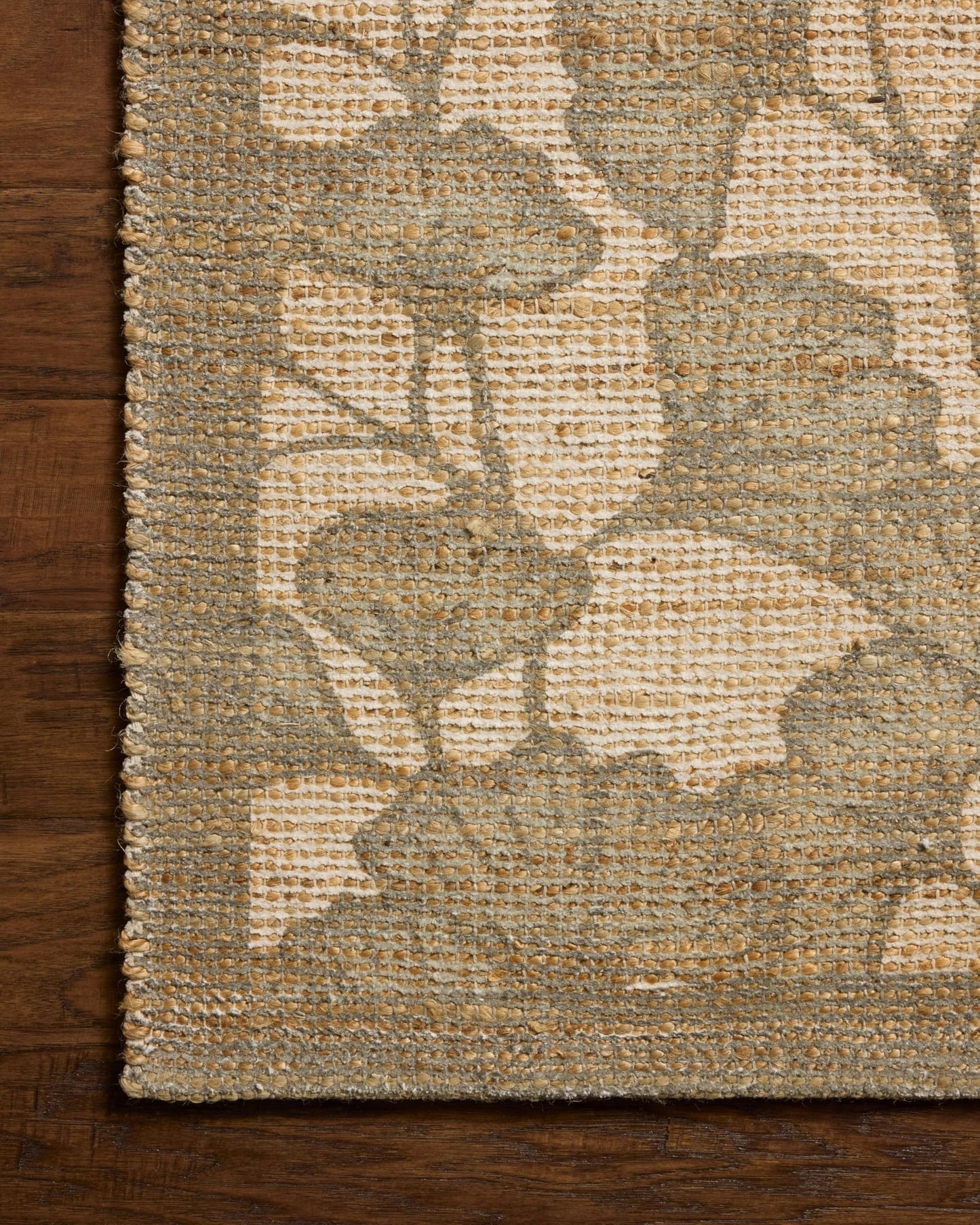 Loloi Chris Loves Julia Rue Collection Wheat/Sage Jute Neutral Floral Rug