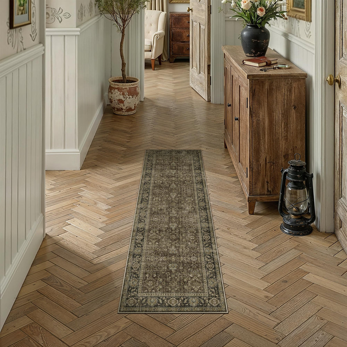 Dark Brown Vintage Rug