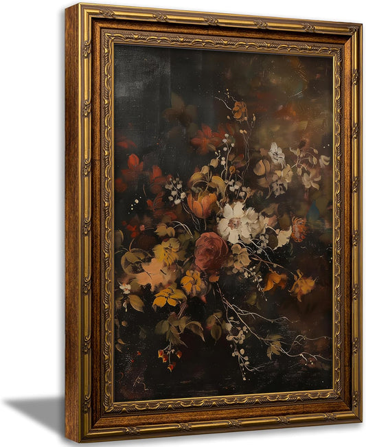 Vintage Gold Framed Flowers Wall Art
