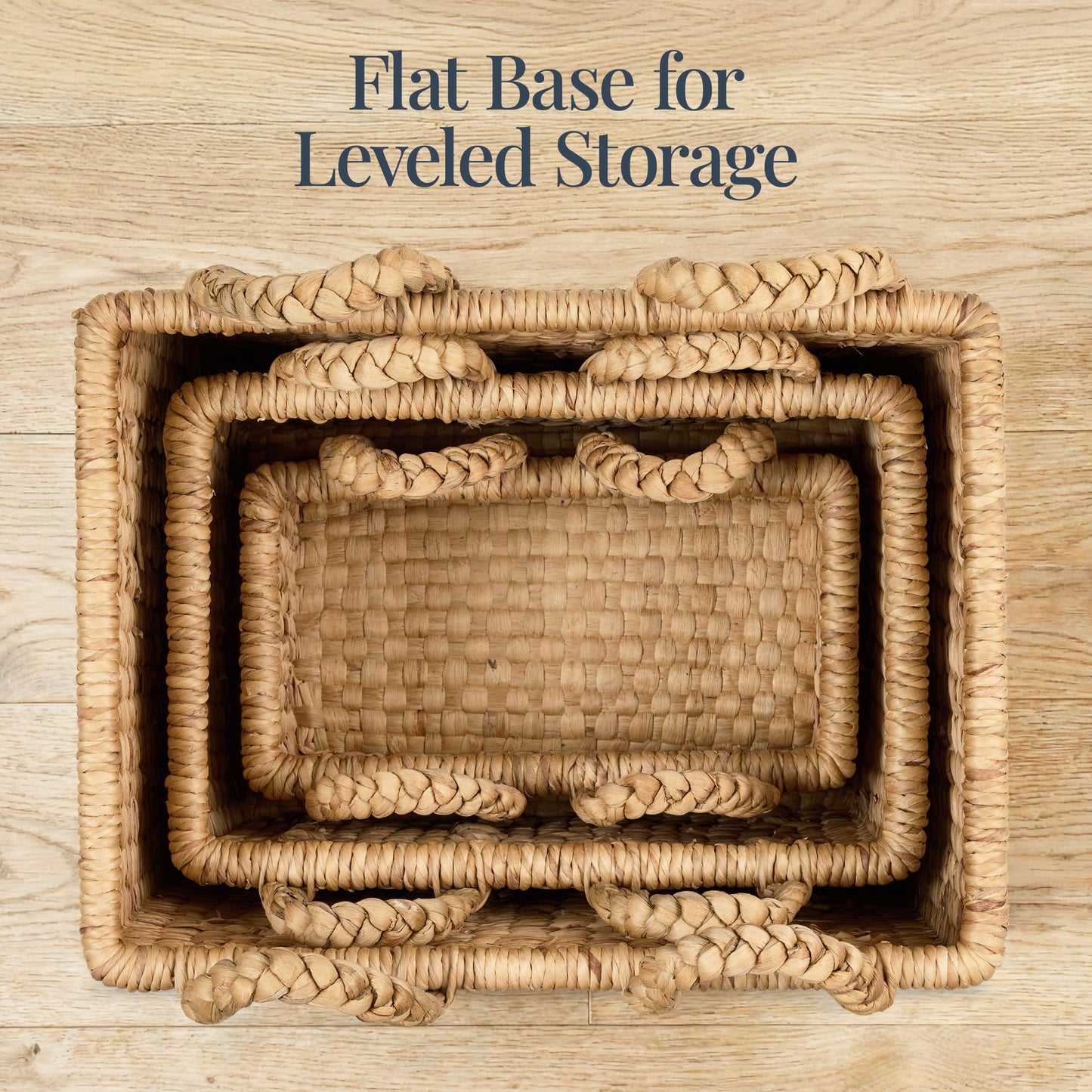 Best Choice Products 3Pc Shelf Baskets, Small, Large and XL Chunky Woven Wicker Rattan Storage Baskets w/Braided Handles, Organizer Bins for Blankets, Pillows, Shoes and Toys - Chestnut