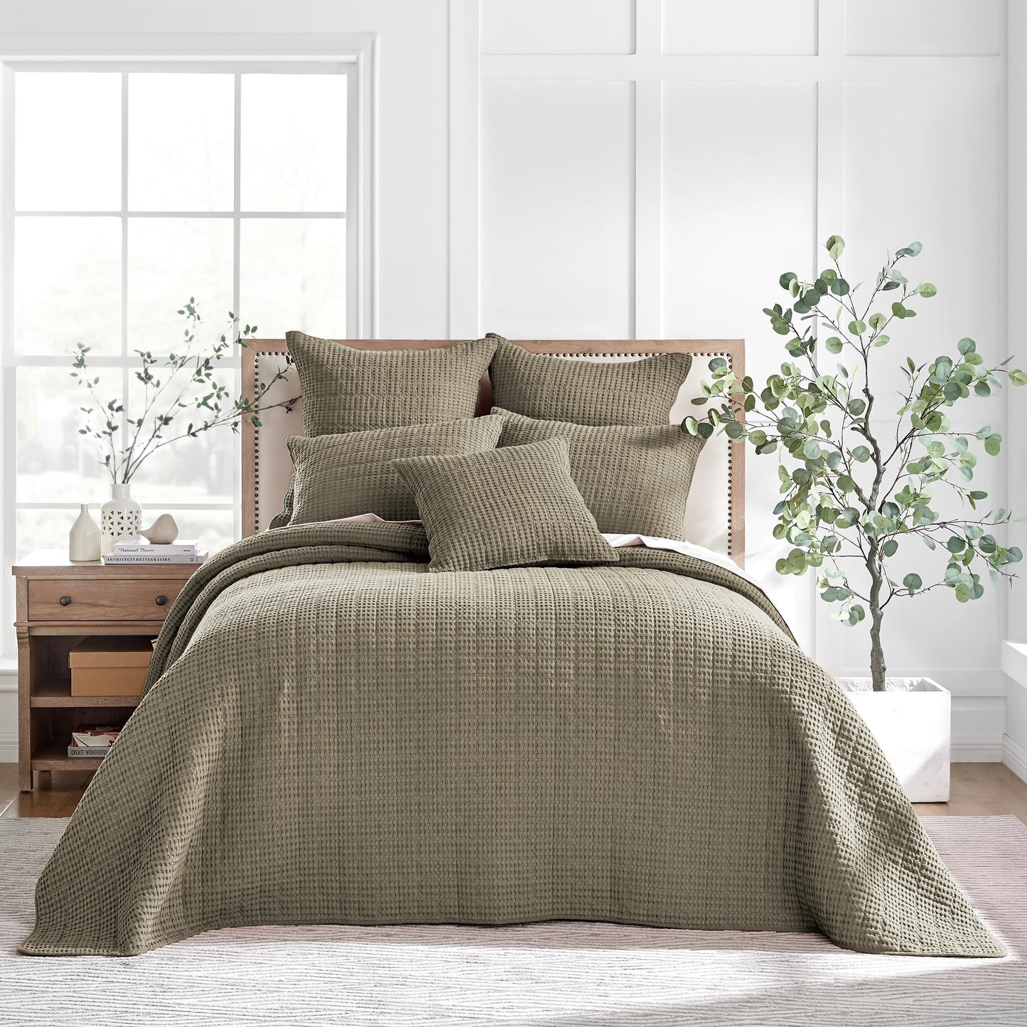Levtex Home Mills Waffle King/Cal King Quilt Set (106x92in) with 2 Pillow Shams