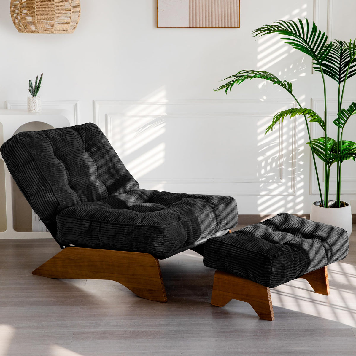 Lounge Chair with Ottoman and with Adjustable Backrest