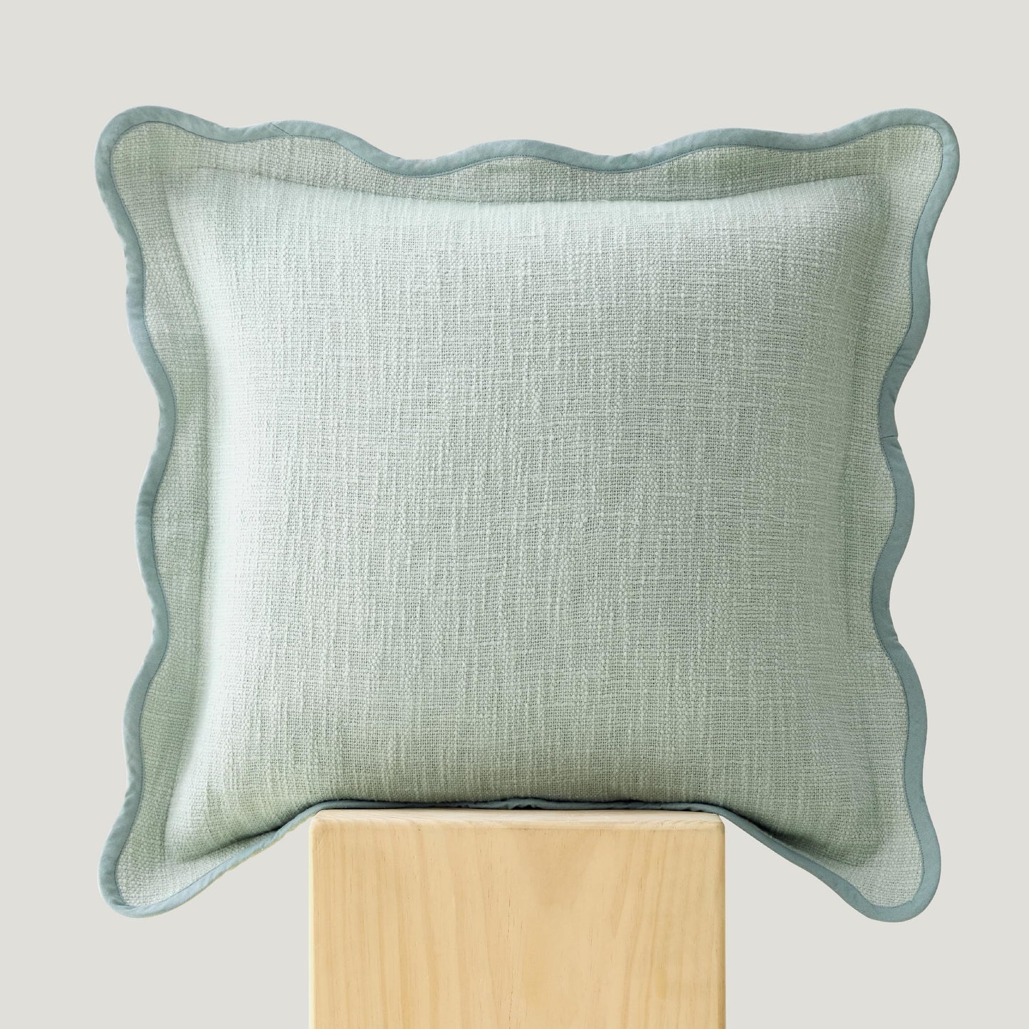 Double Stitch Scalloped Throw Pillow Covers - 100% Cotton