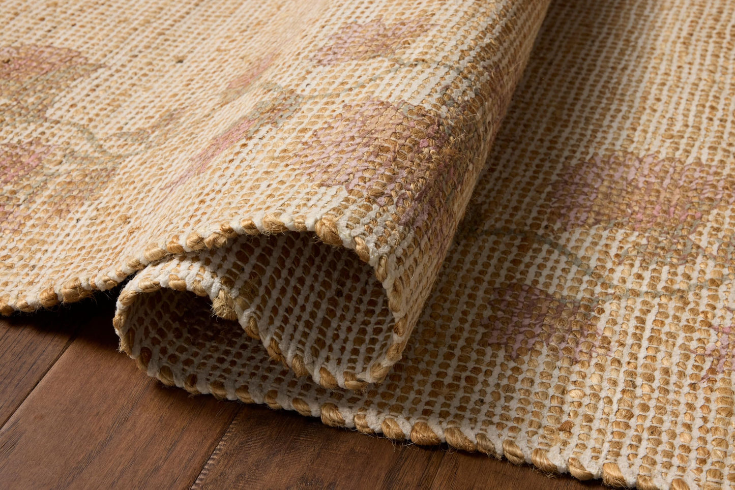 Loloi Chris Loves Julia Rue Collection Wheat/Sage Jute Neutral Floral Rug