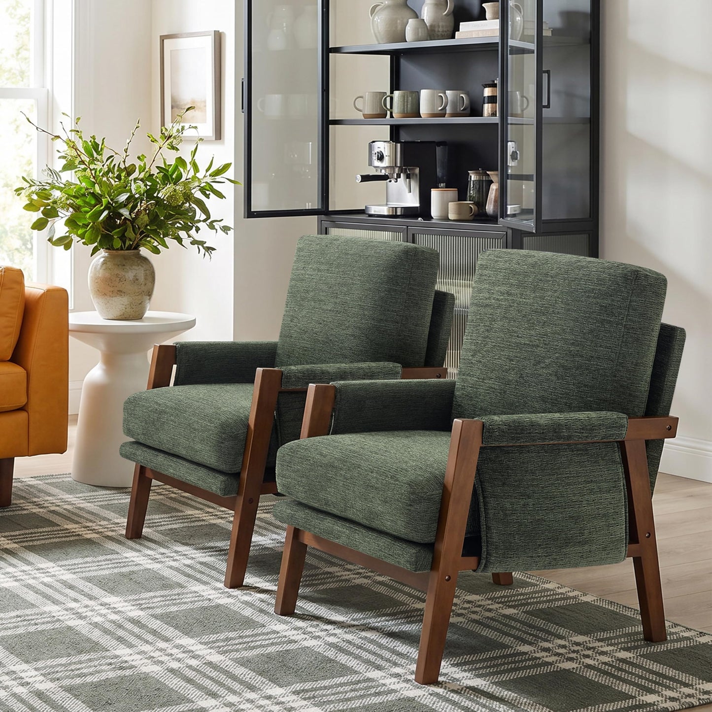 Modern Accent Armchair_Solid Wood